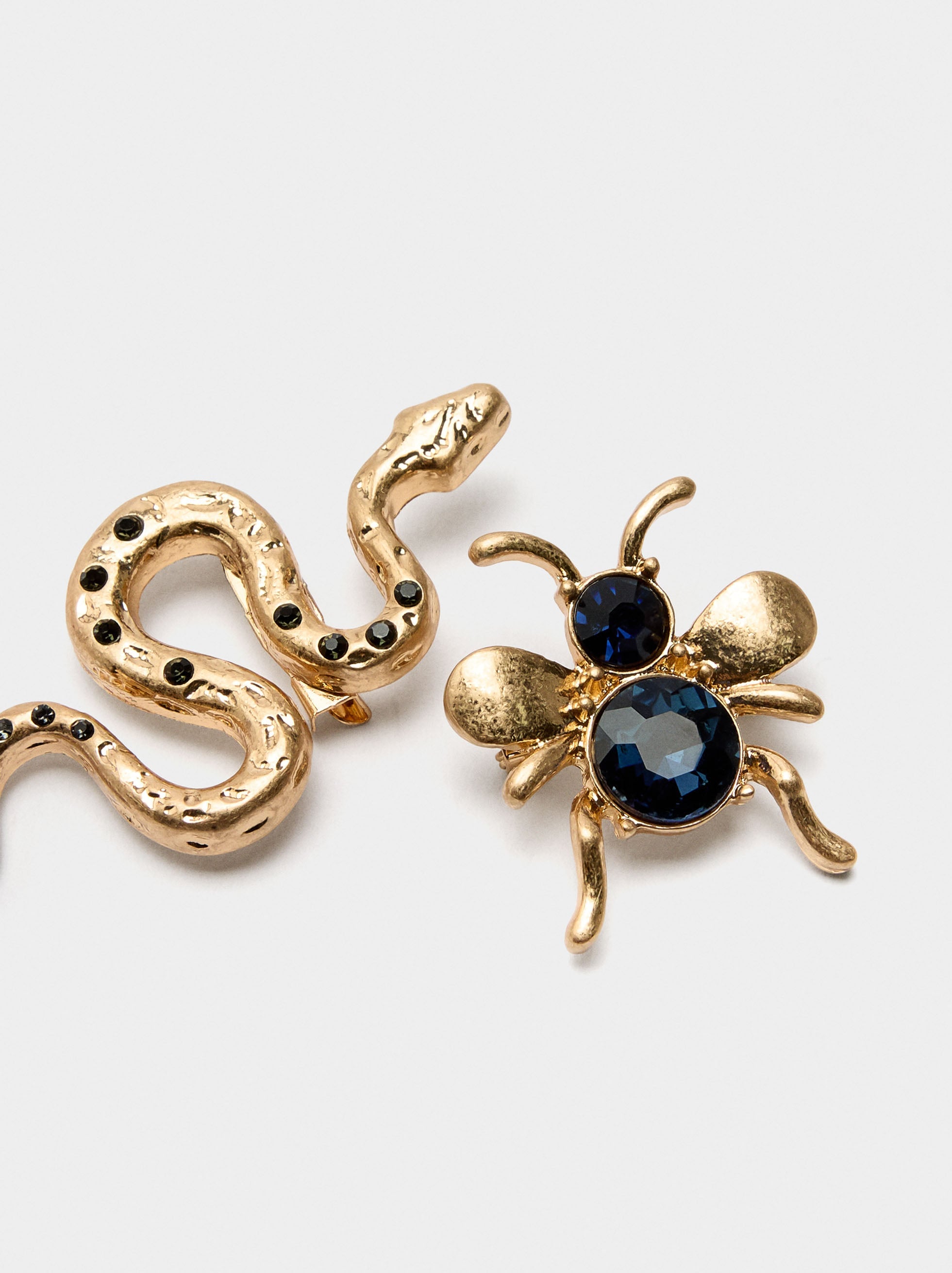 Set De Broches De Abeja Y Serpiente