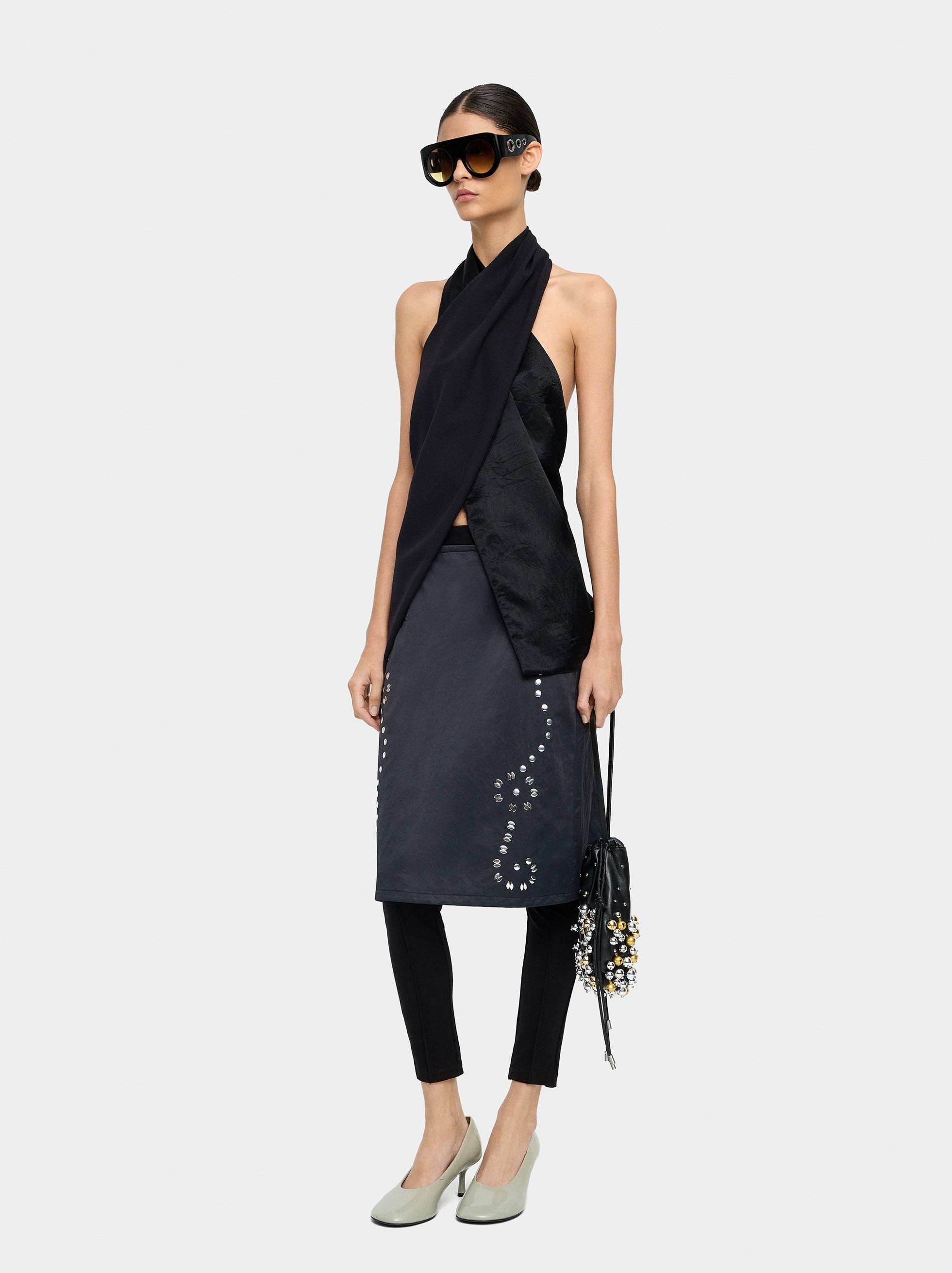 Falda Midi Con Strass