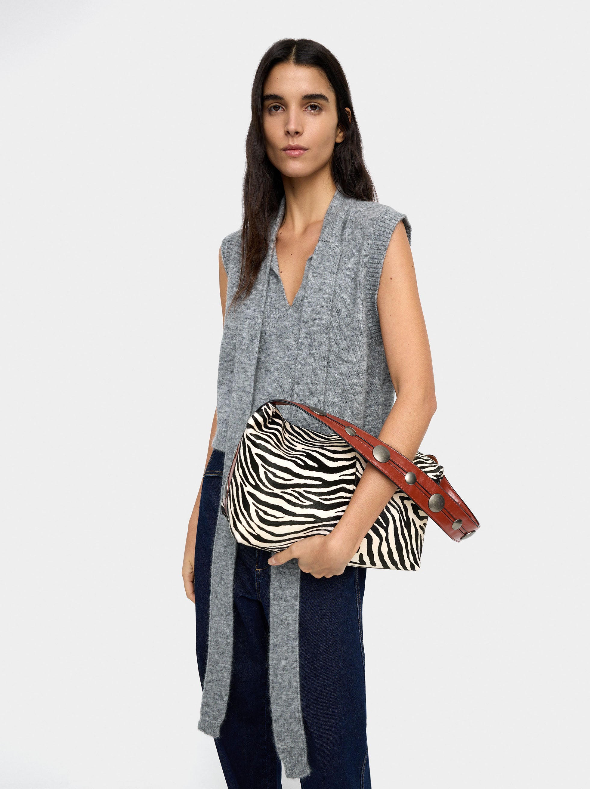 Bolso De Hombro De Piel