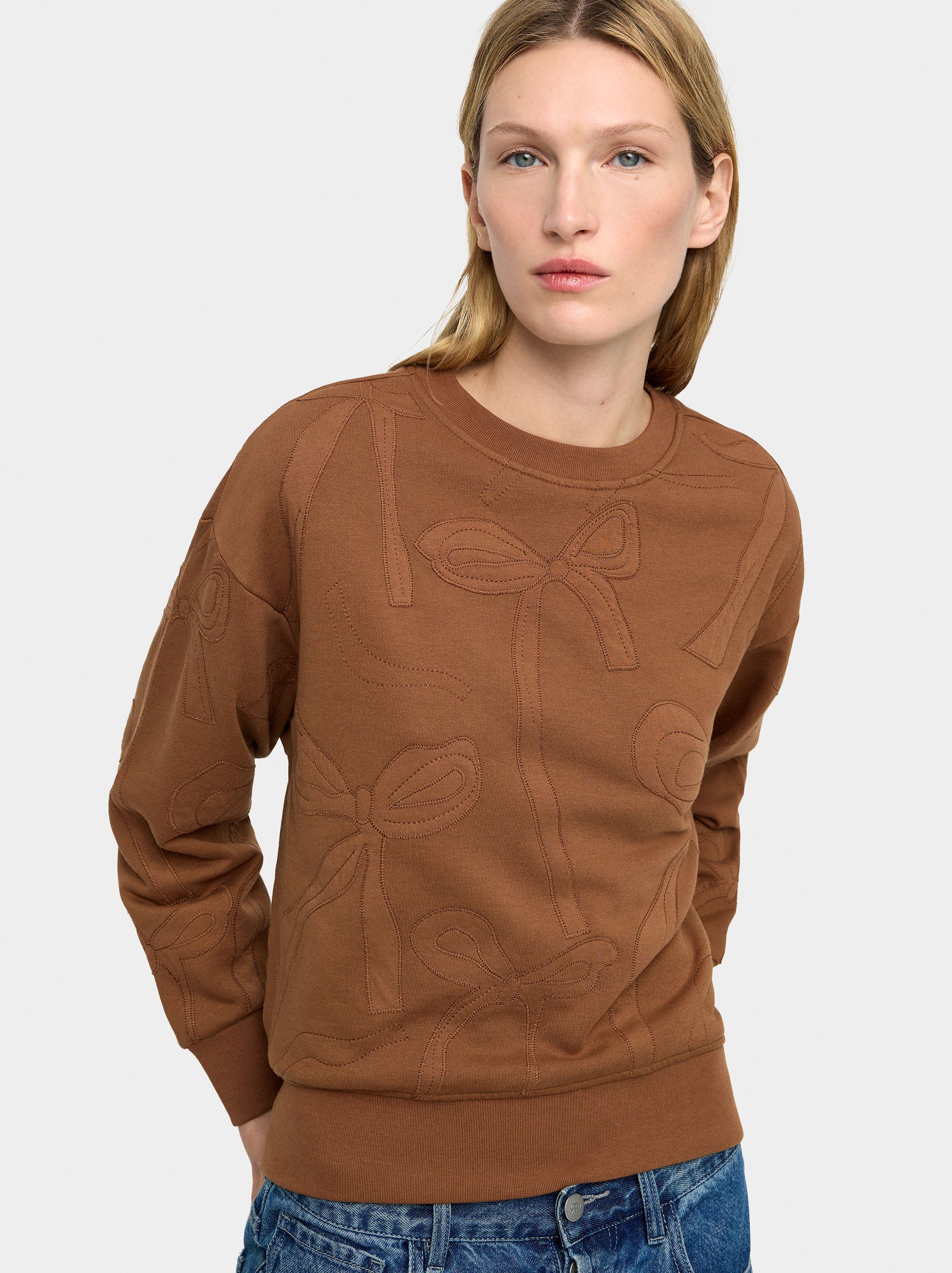 Sudadera Con Lazos Bordados
