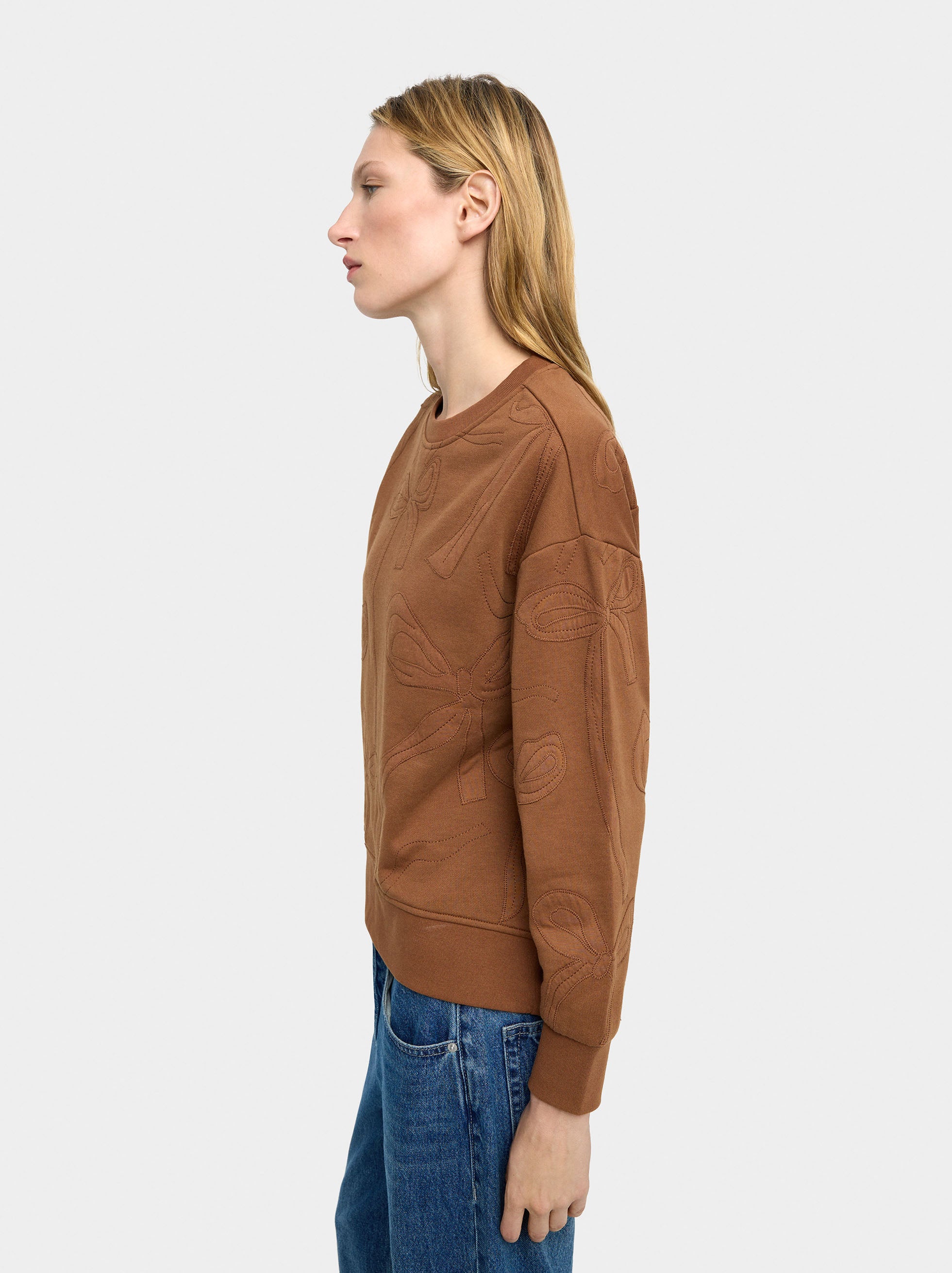Sudadera Con Lazos Bordados
