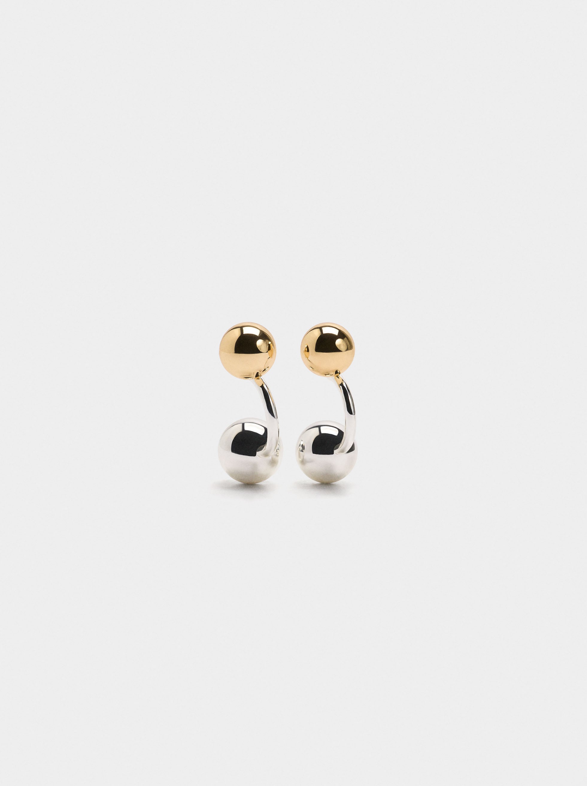 Pendientes De Esferas Bicolor