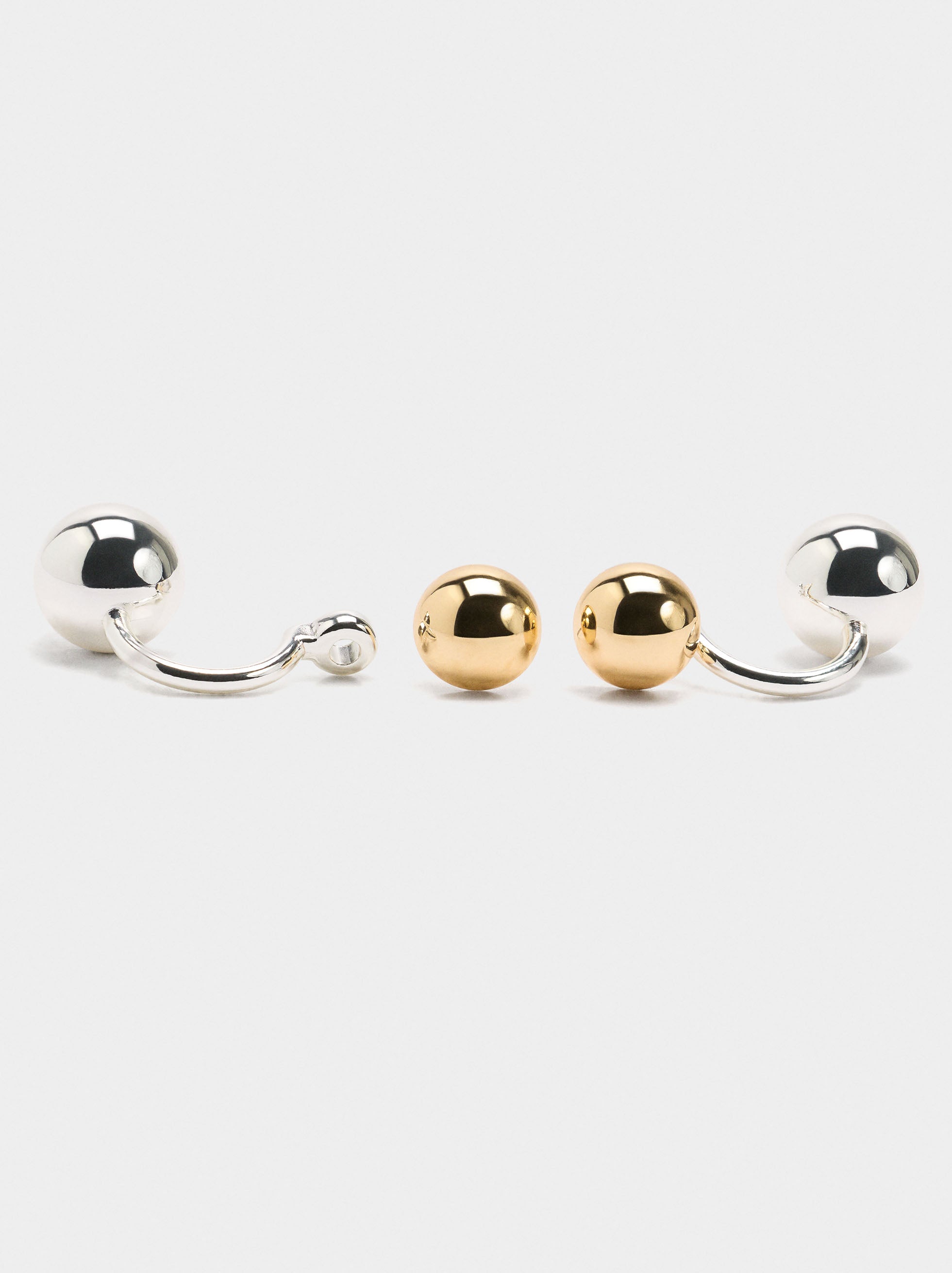 Pendientes De Esferas Bicolor