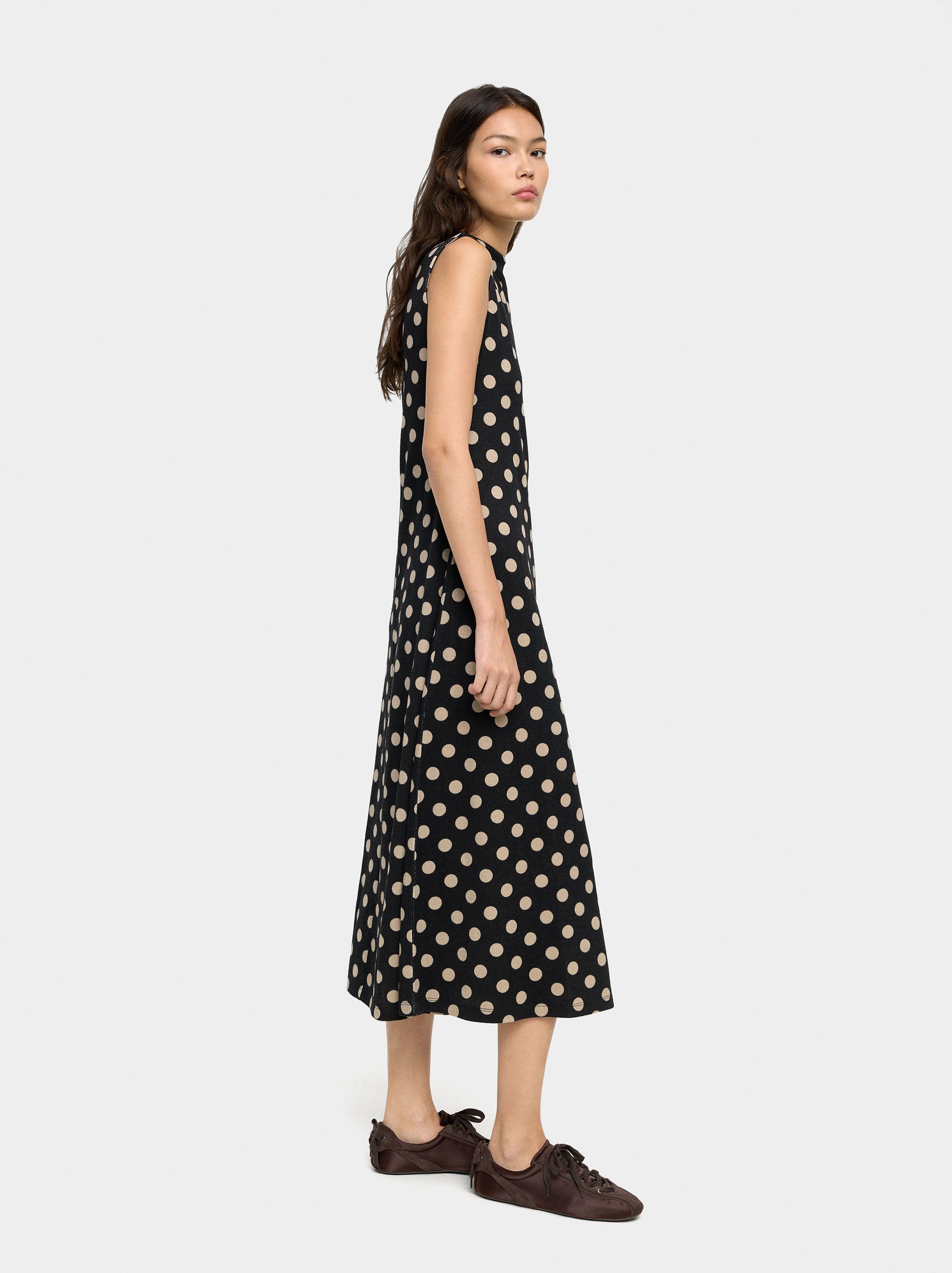 Vestido Largo De Lunares