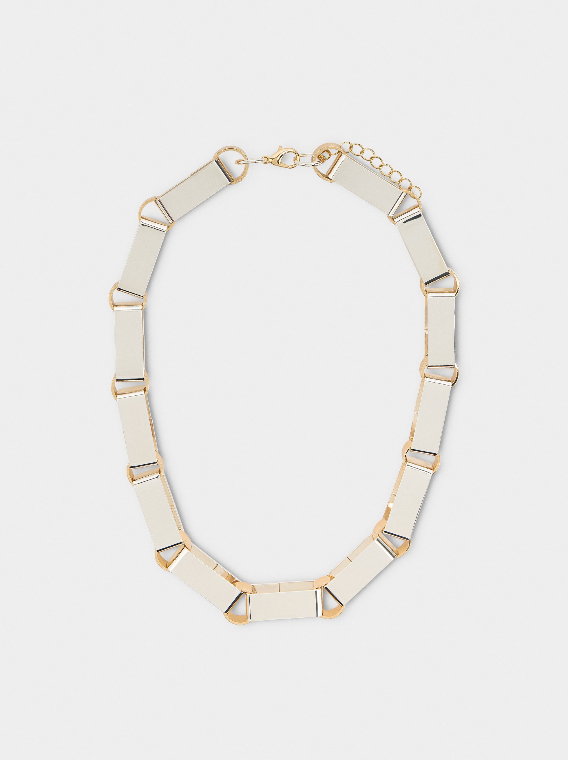 Collar Corto Bicolor Con Eslabones Largos