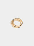 Anillo Doble Bicolor Con Aros
