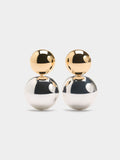 Pendientes Con Esferas Bicolor