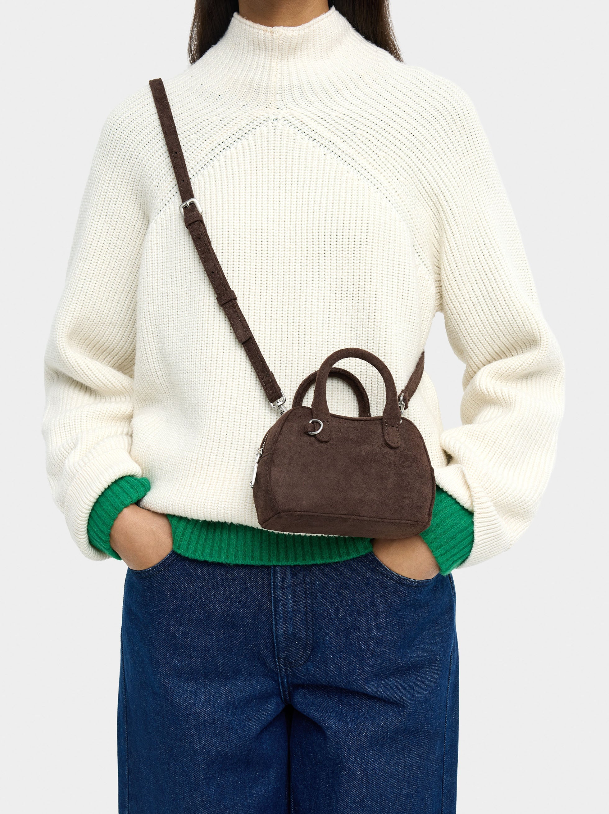Mini Bolso De Mano Con Efecto Piel