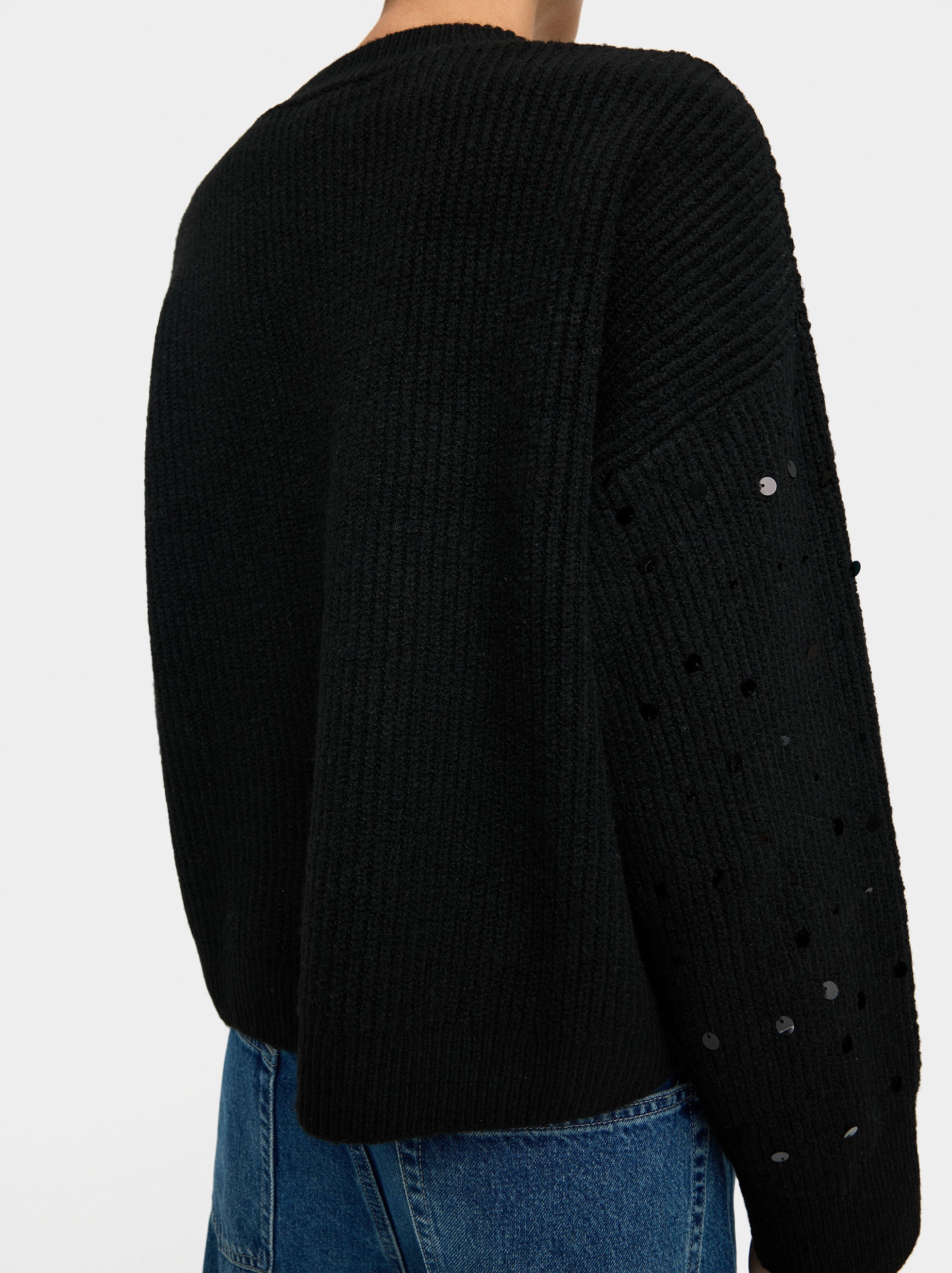 Jersey De Punto Con Lentejuelas