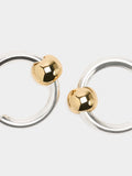 Aros Con Esfera Bicolor