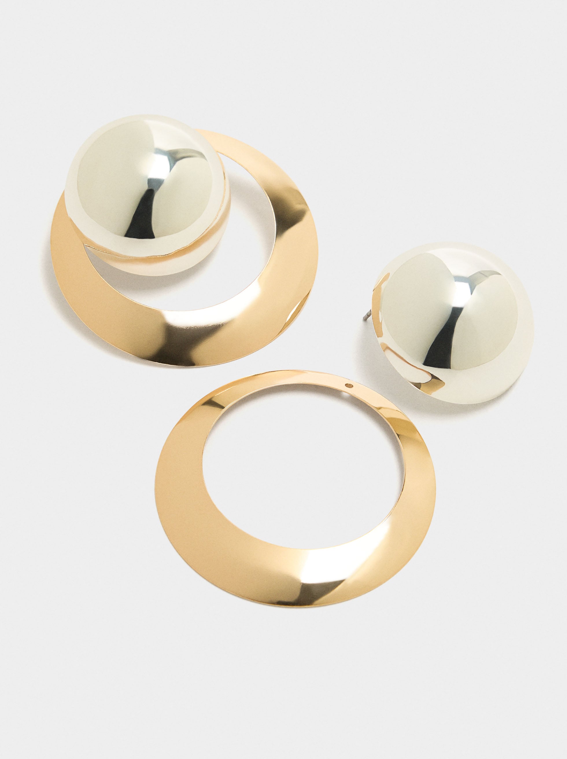 Pendientes Earjacket De Aro Y Esfera