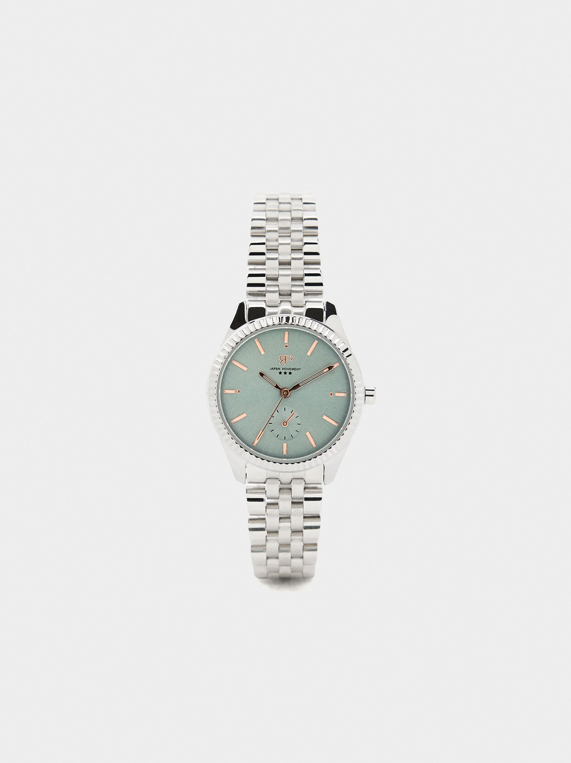 Reloj Redondo Con Pulsera De Acero Inoxidable