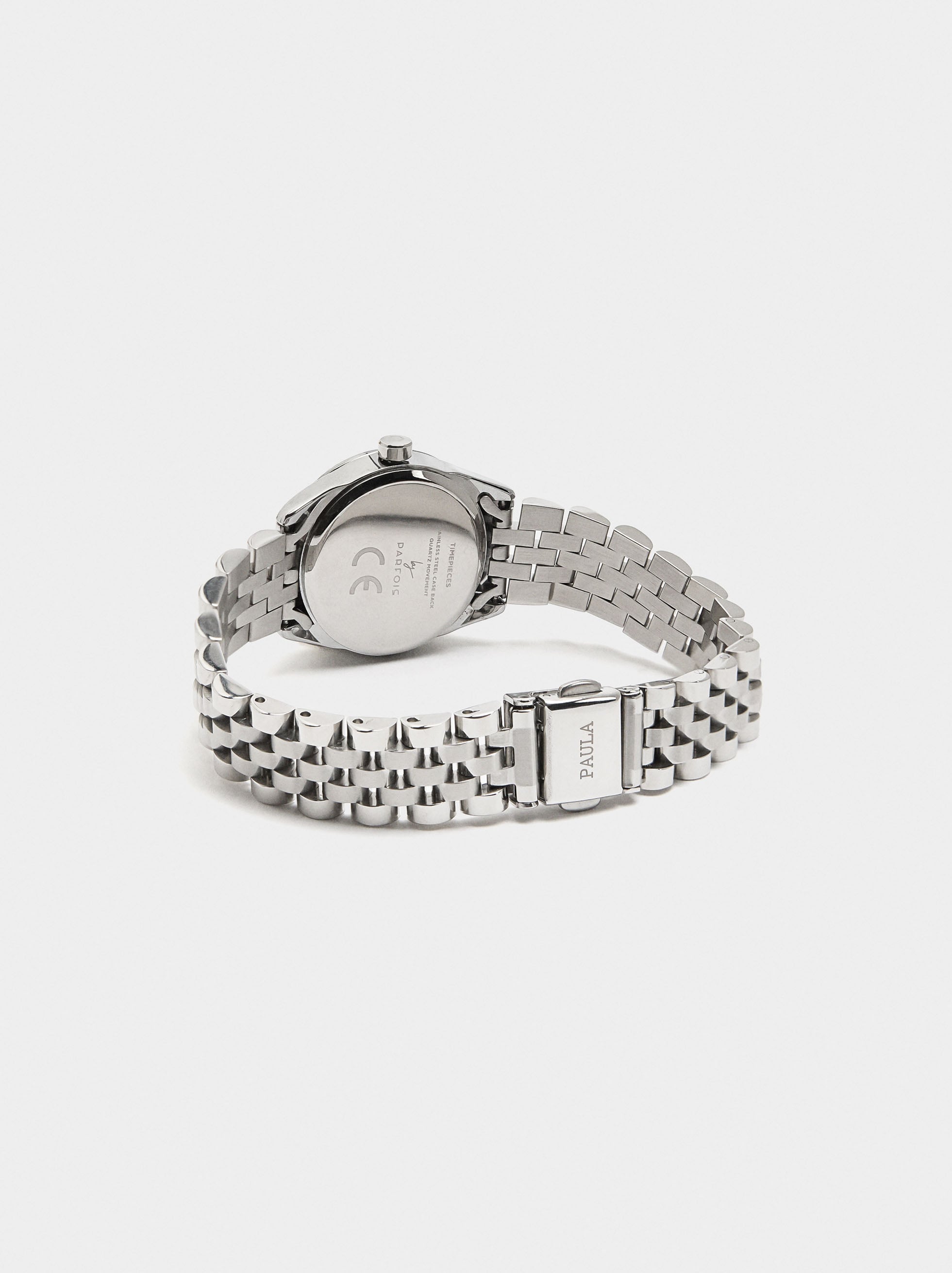 Reloj Redondo Con Pulsera De Acero Inoxidable