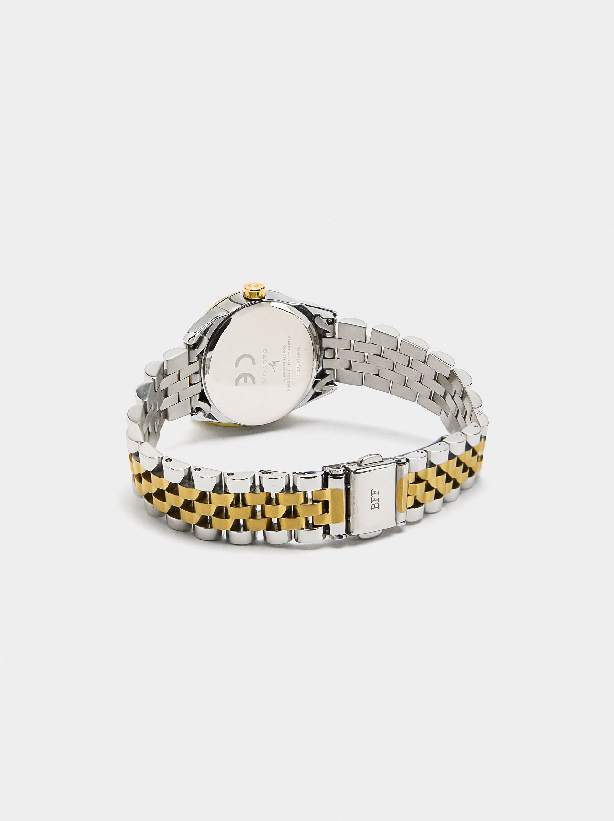 Reloj Redondo Con Pulsera De Acero Inoxidable