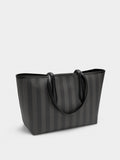 Bolso Shopper A Rayas Con Bolsa Extraíble