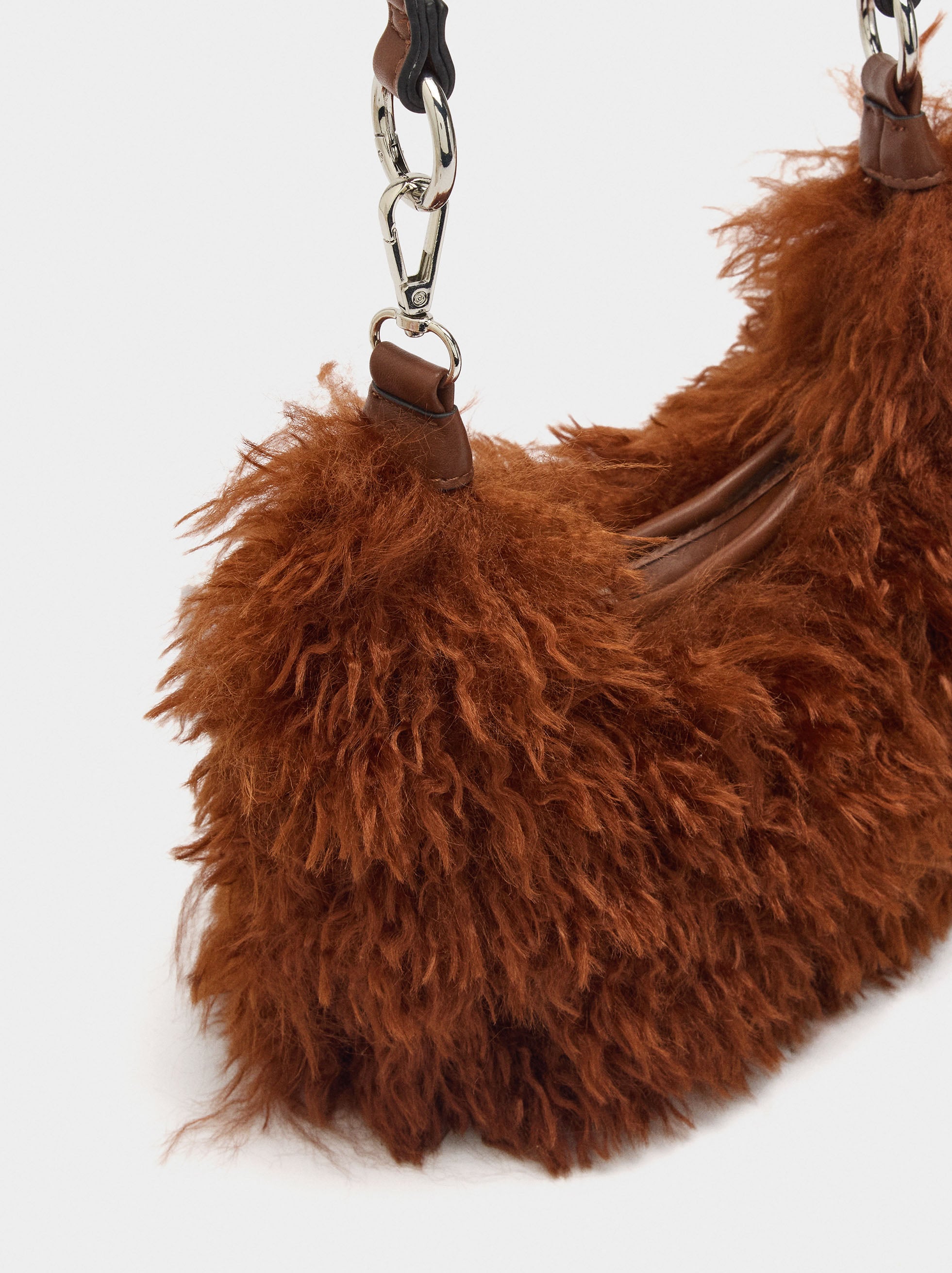 Bolso De Hombro Efecto Pelo
