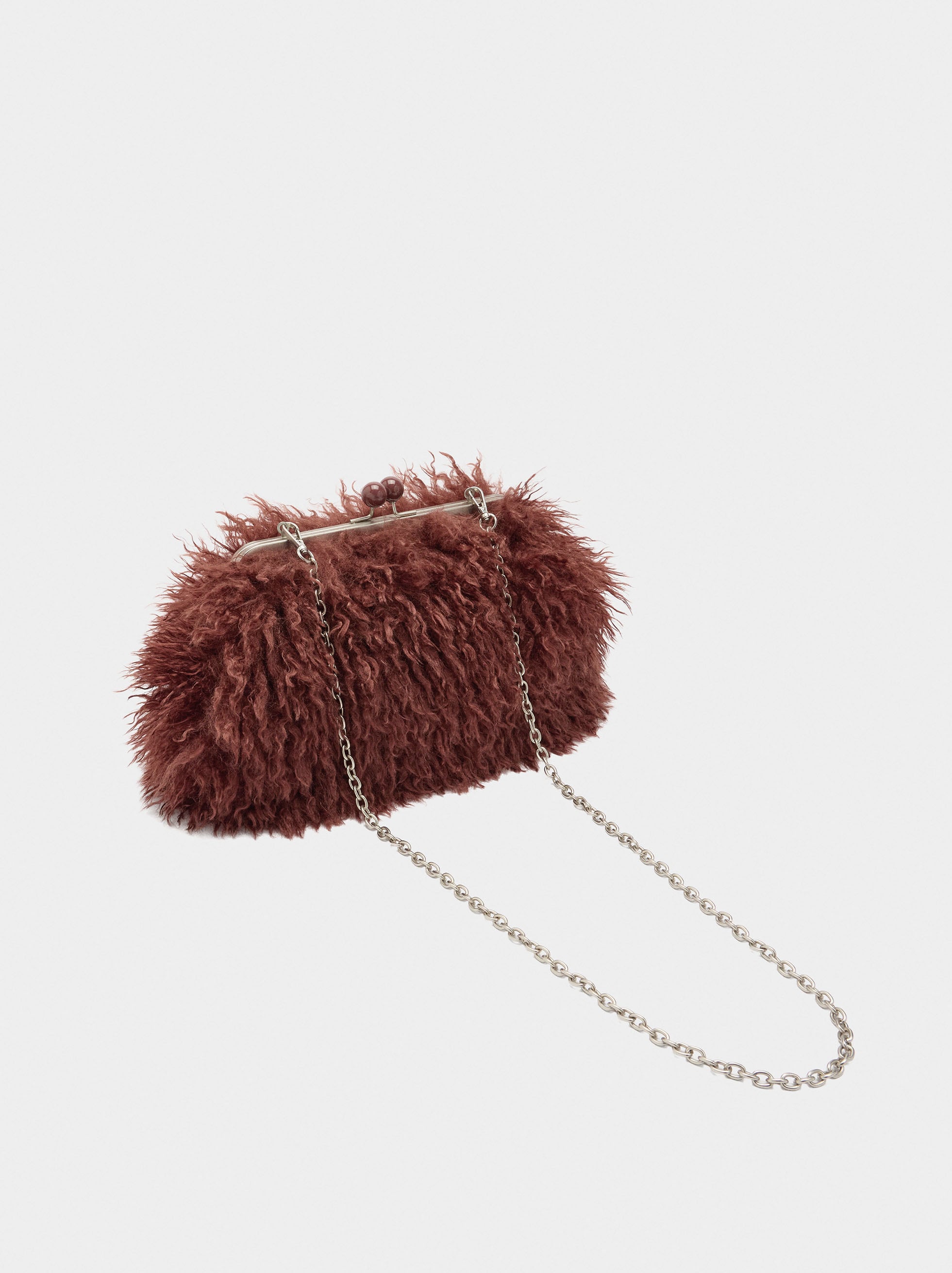 Bolso De Mano Efecto Pelo
