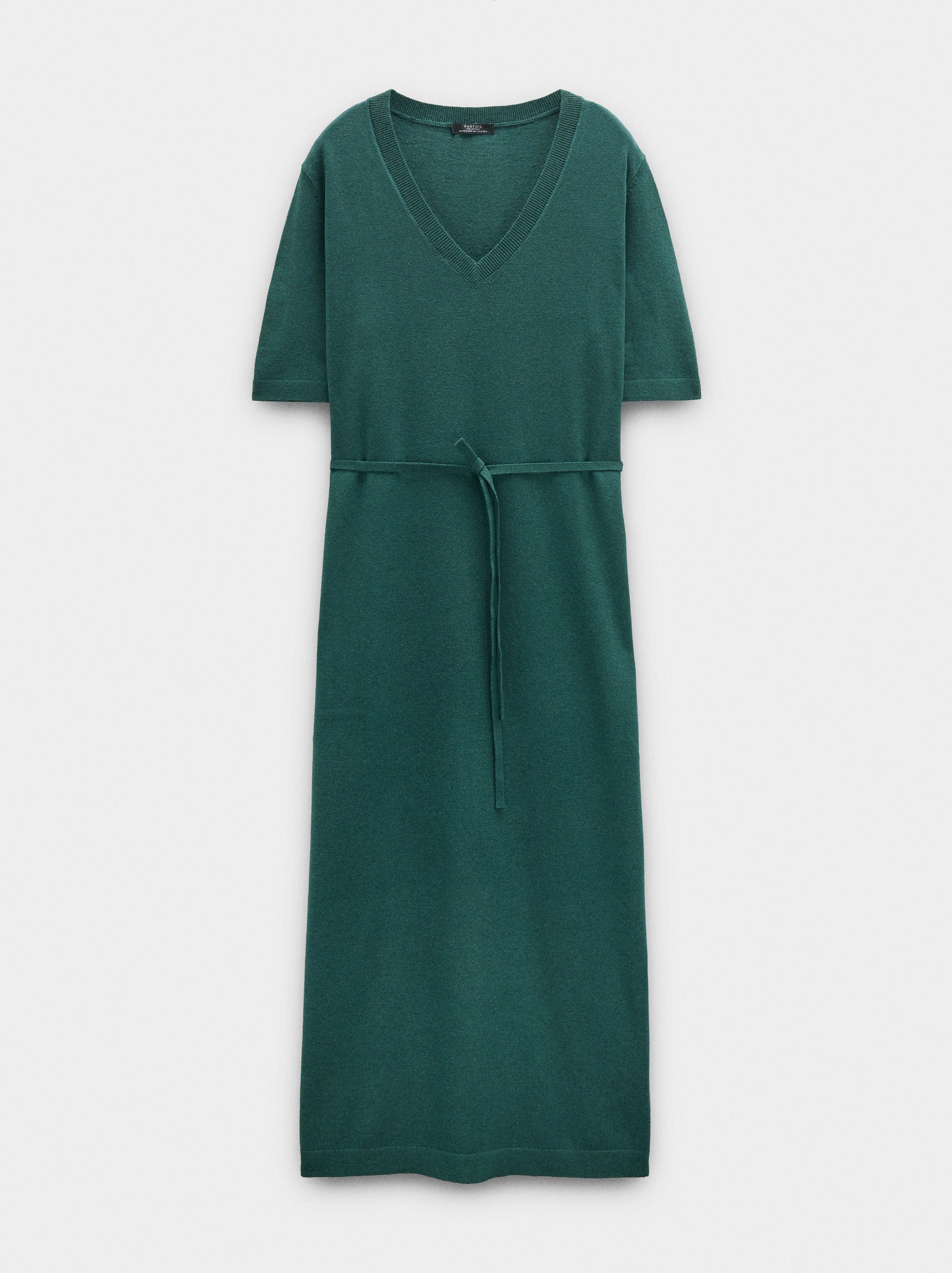 Vestido Midi De Punto Con Tira