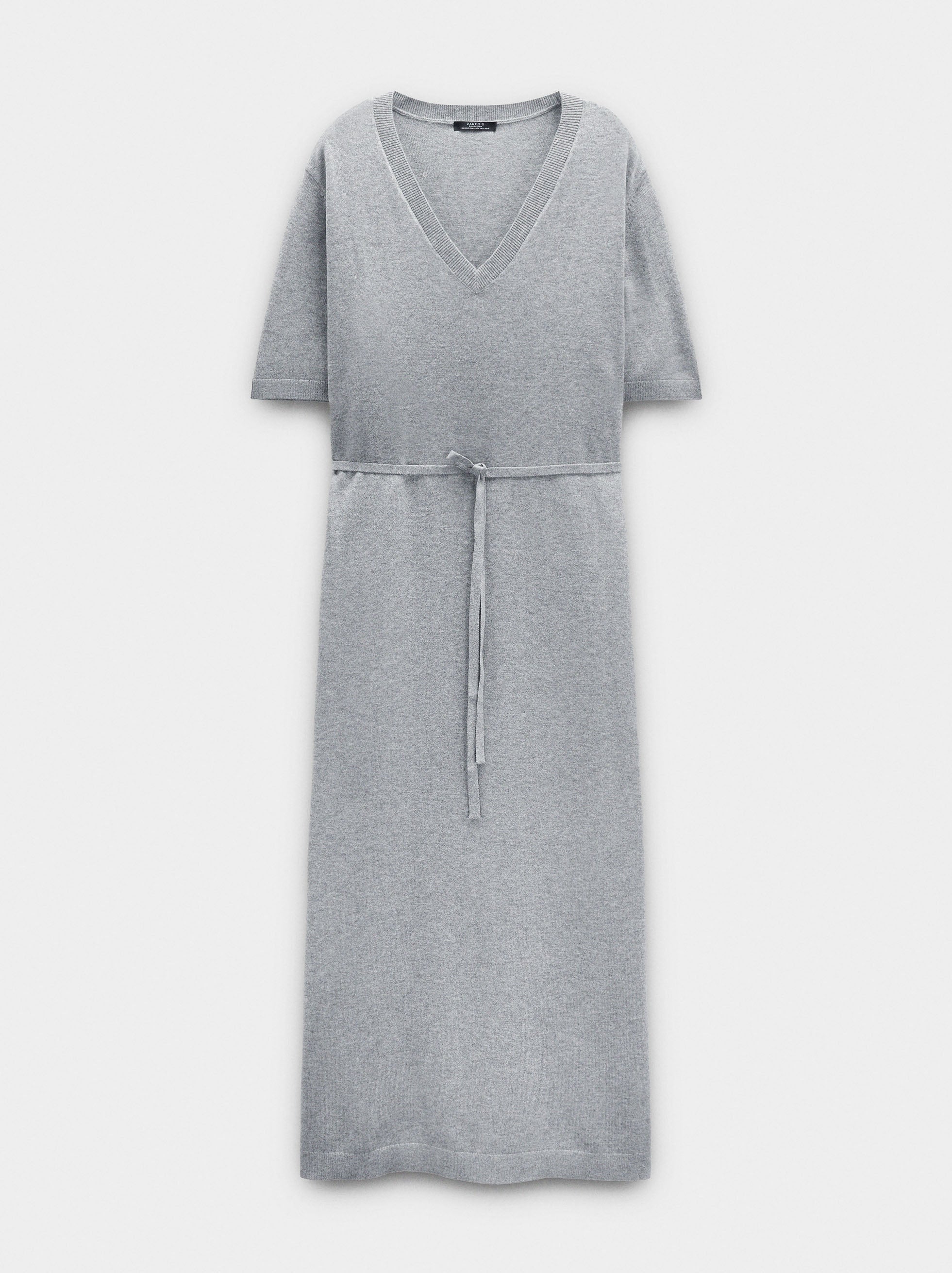 Vestido Midi De Punto Con Tira