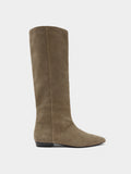 Botas De Piel Tacón Bajo