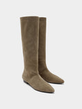 Botas De Piel Tacón Bajo