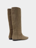 Botas De Piel Tacón Bajo