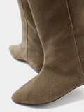 Botas De Piel Tacón Bajo