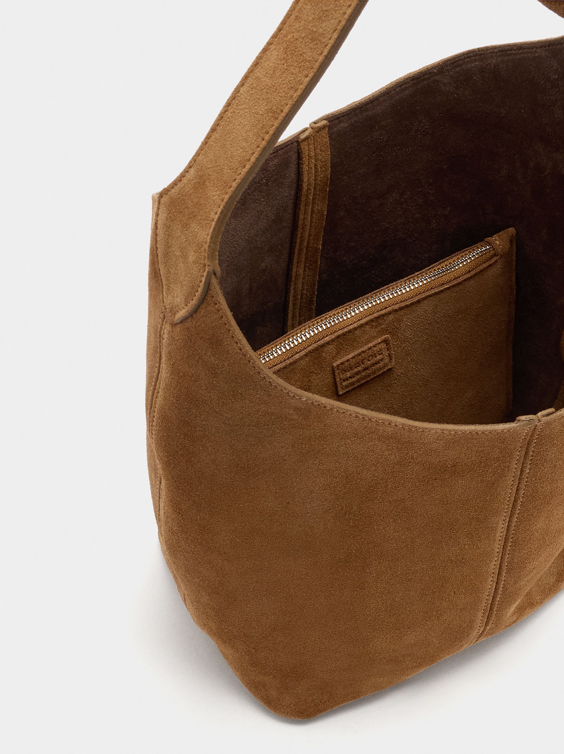 Bolso Bombonera De Ante Bolsa Interior