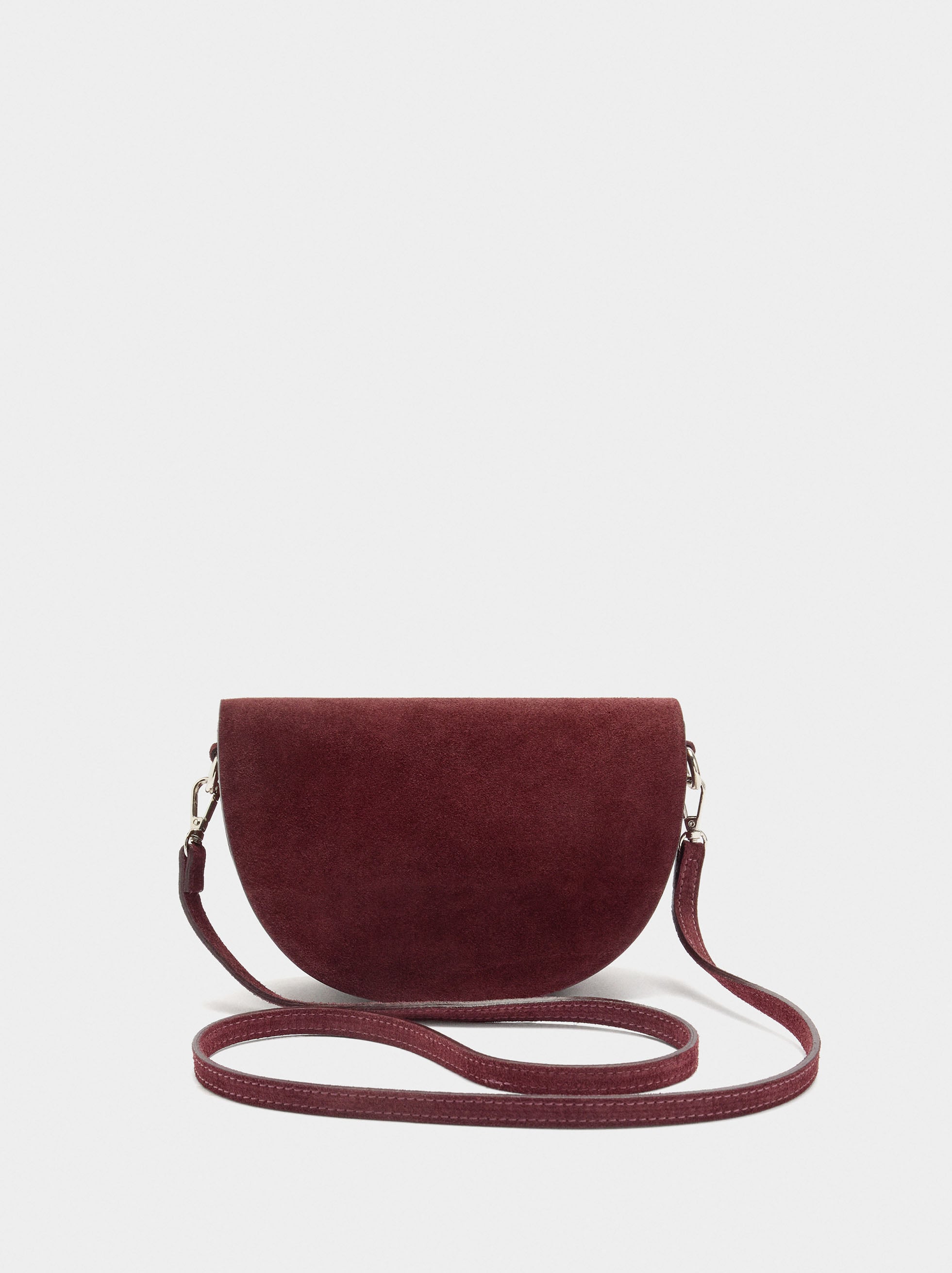 Bolso Bandolera De Ante Con Solapa