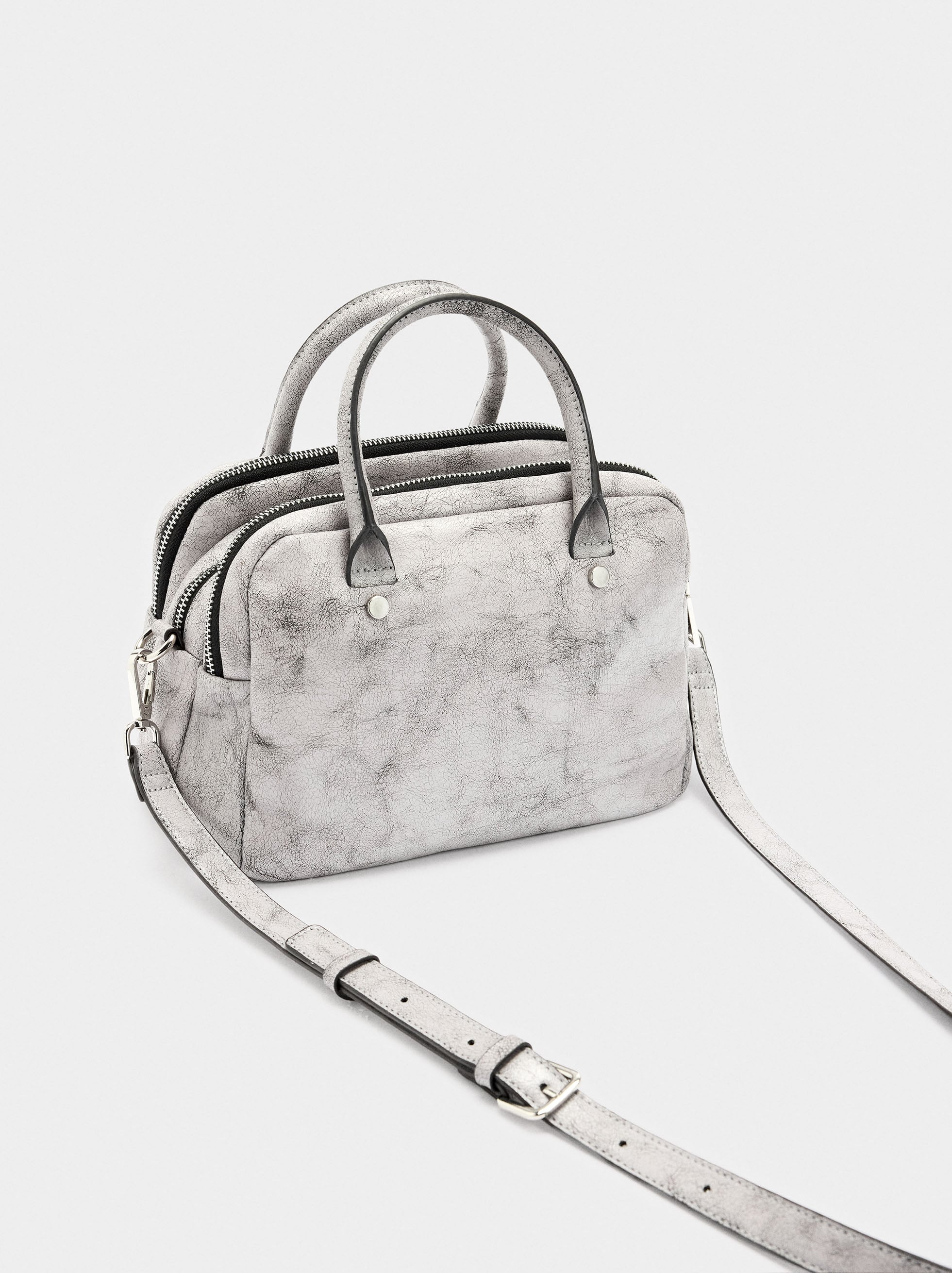 Bolso Bowling Efecto Craquelado