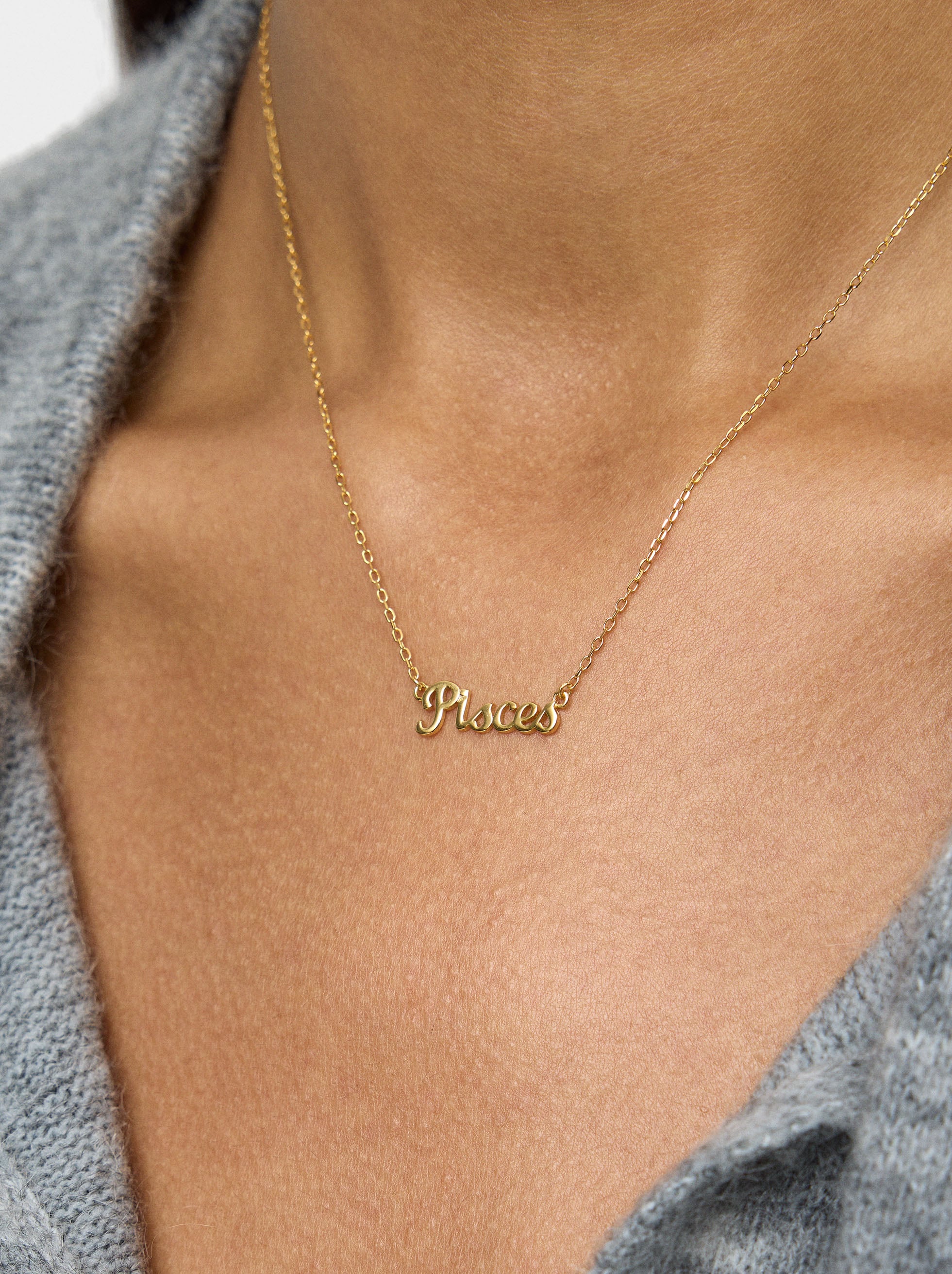 Collar Signo Del Zodíaco Piscis - Plata De Ley 925