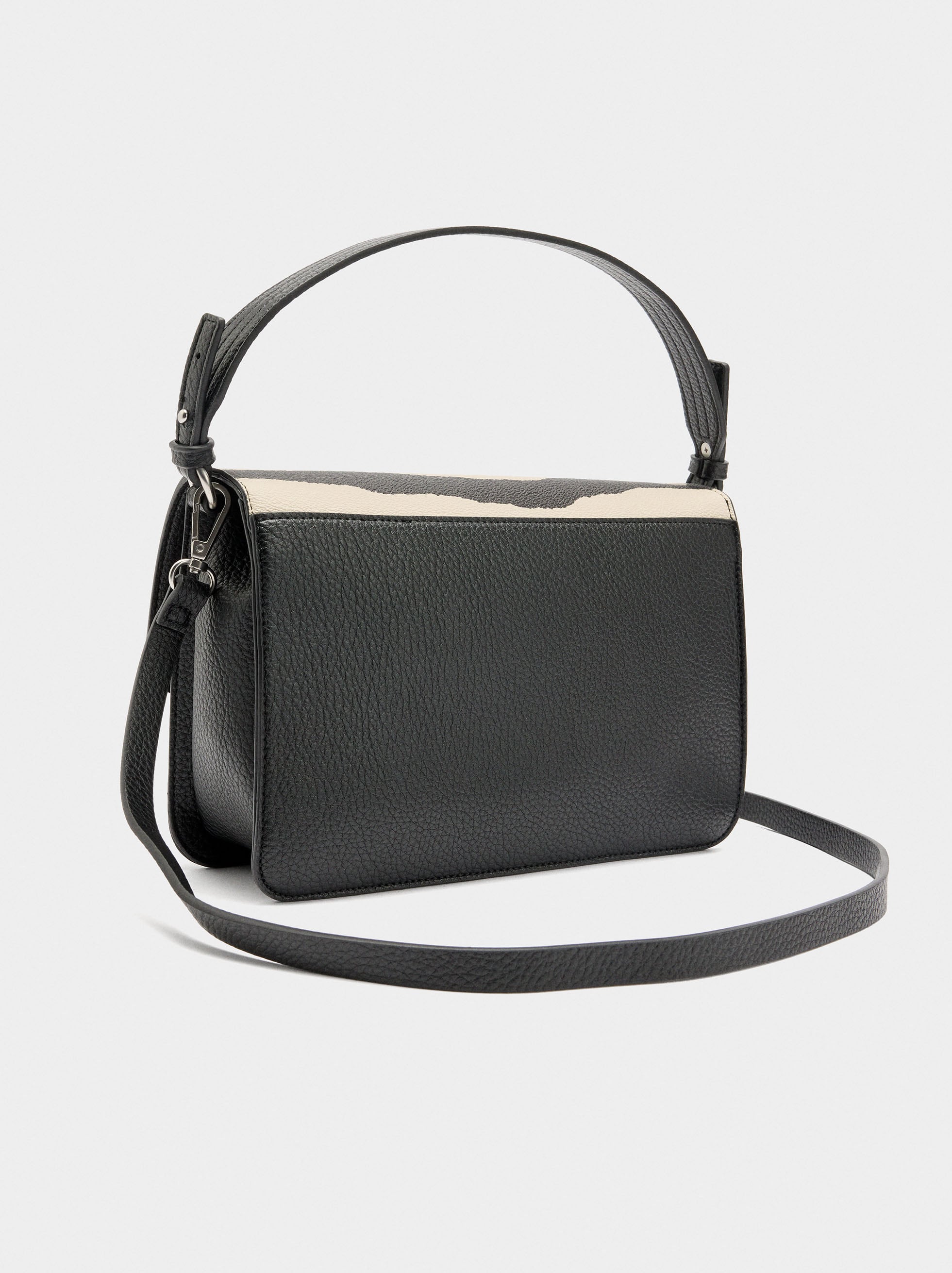 Bolso Bandolera Estampado Animal Con Solapa
