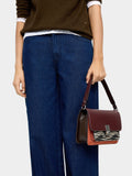 Bolso Bandolera Estampado Animal Con Solapa