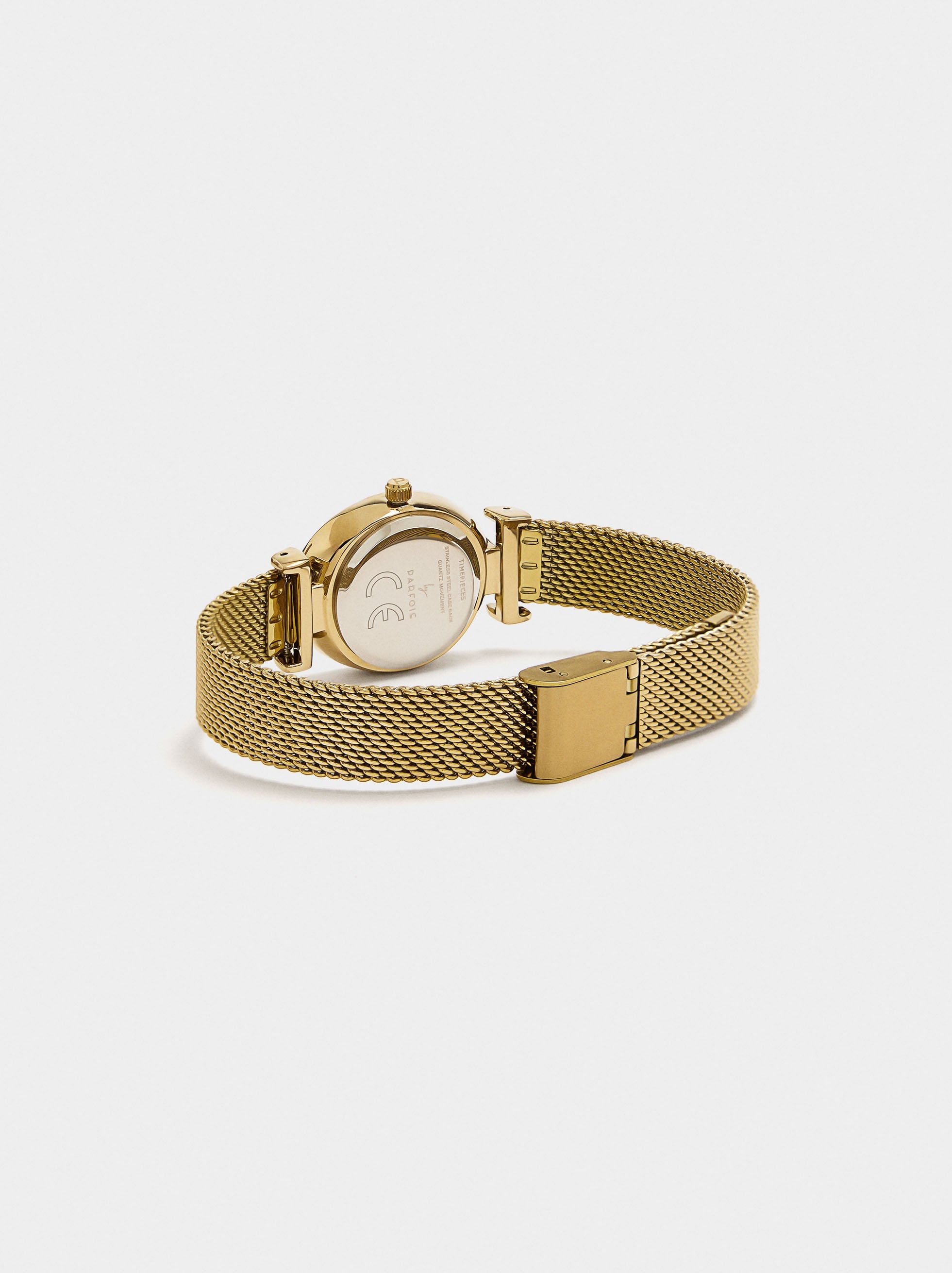 Reloj Ovalado De Punto Metálico De Acero Inoxidable