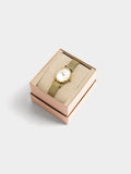 Reloj Ovalado De Punto Metálico De Acero Inoxidable