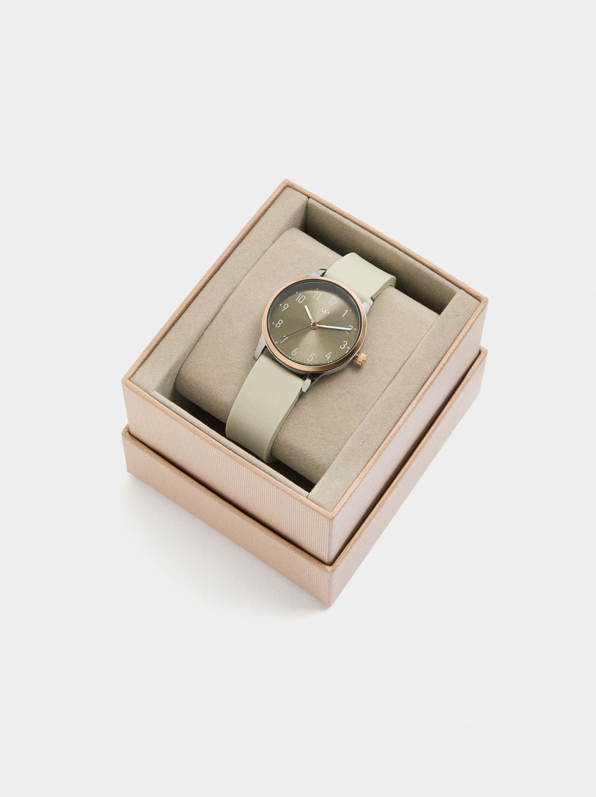 Reloj Bicolor Con Pulsera De Silicona