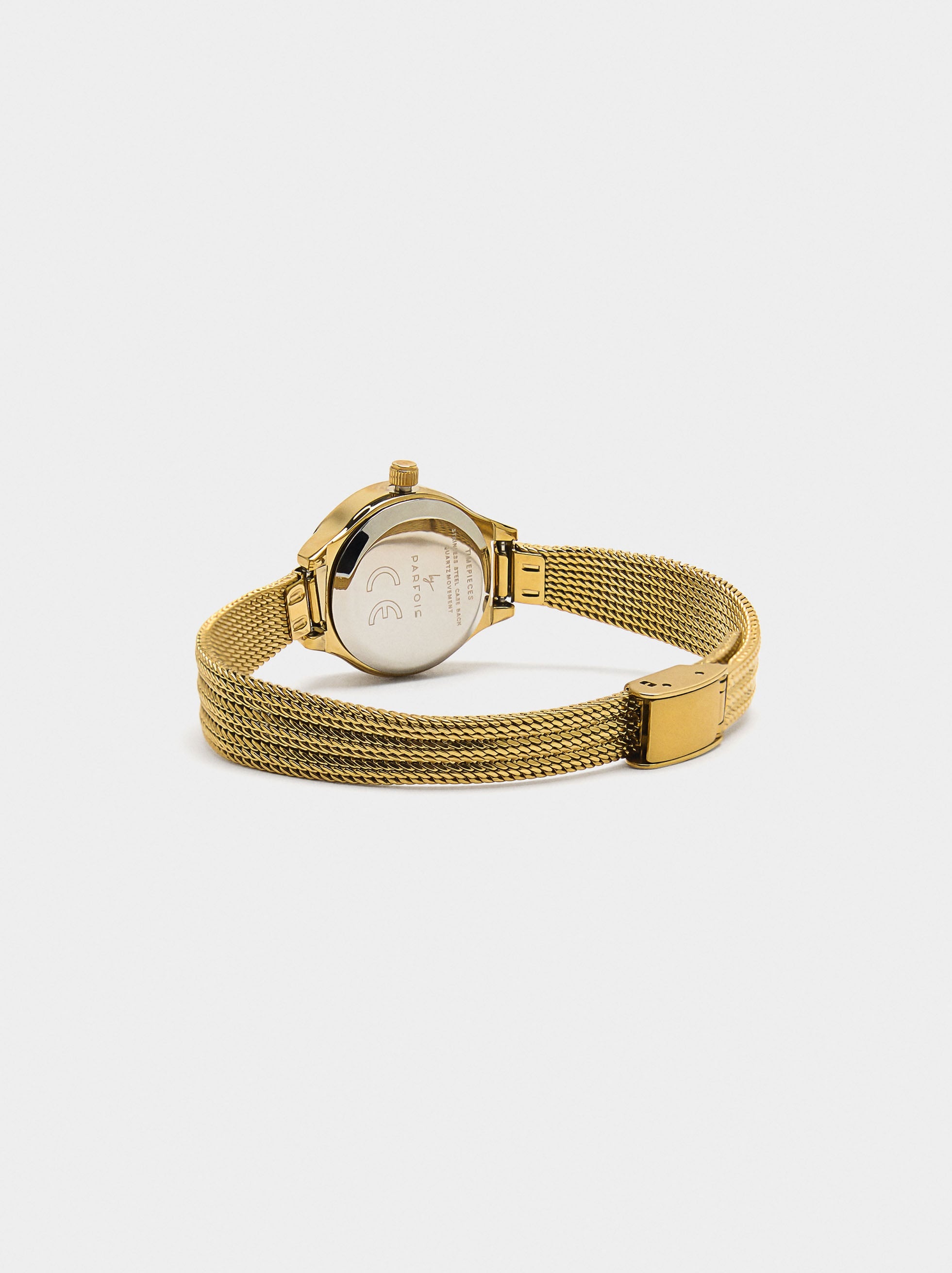 Reloj Ovalado Con Pulsera Malla Metálica Acero Inoxidable