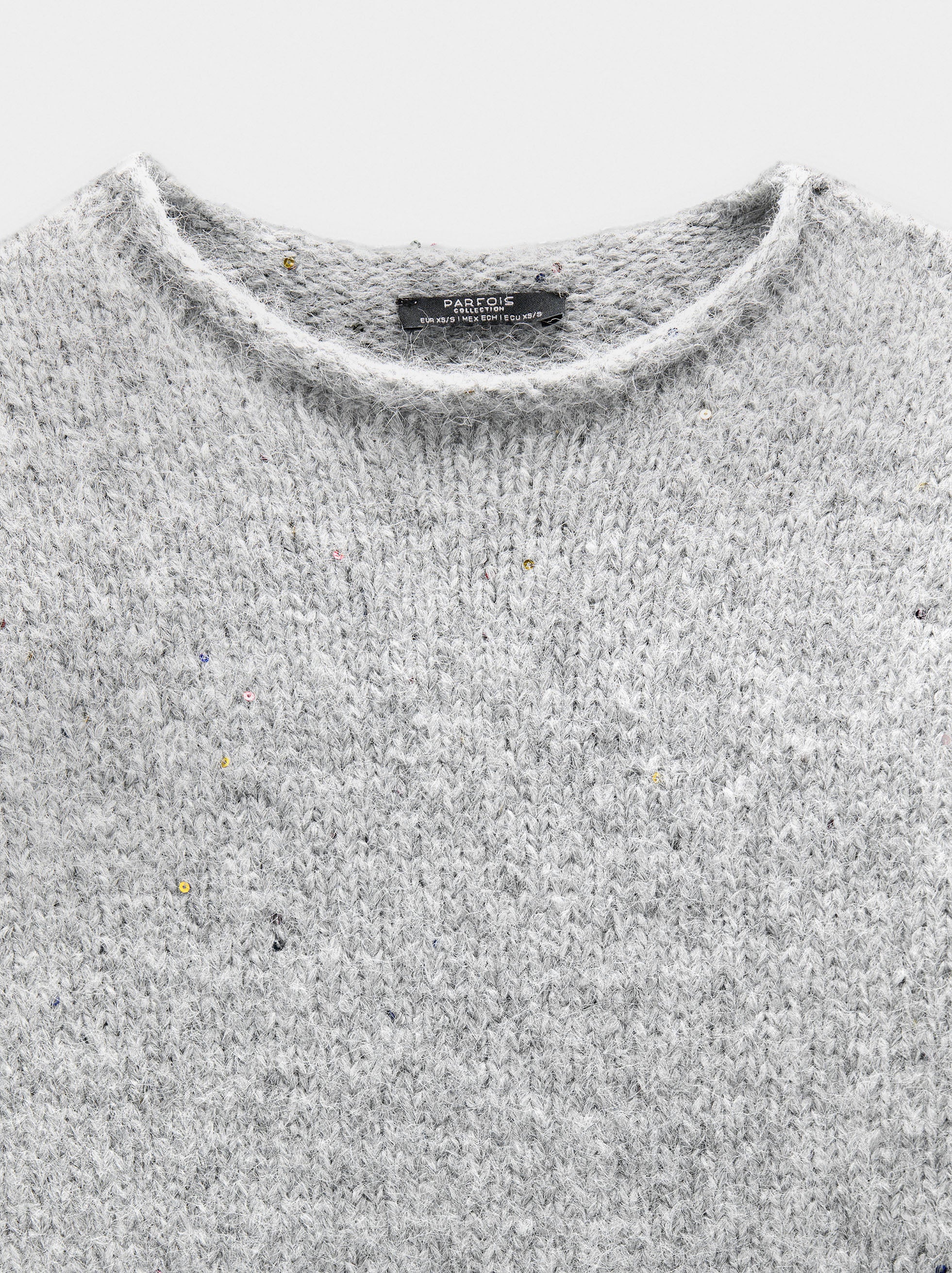 Jersey De Punto De Manga Corta Con Lentejuelas