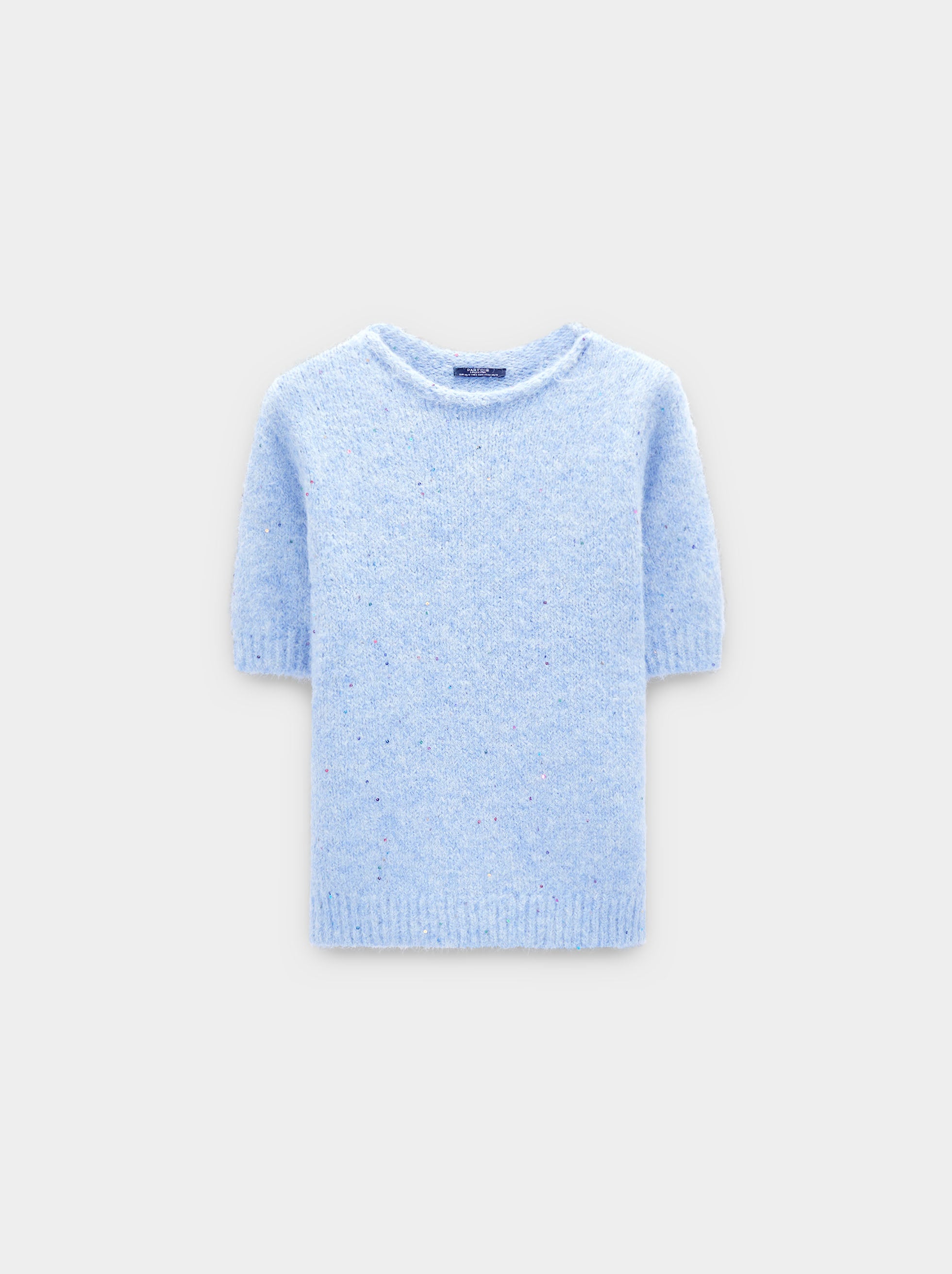 Jersey De Punto De Manga Corta Con Lentejuelas