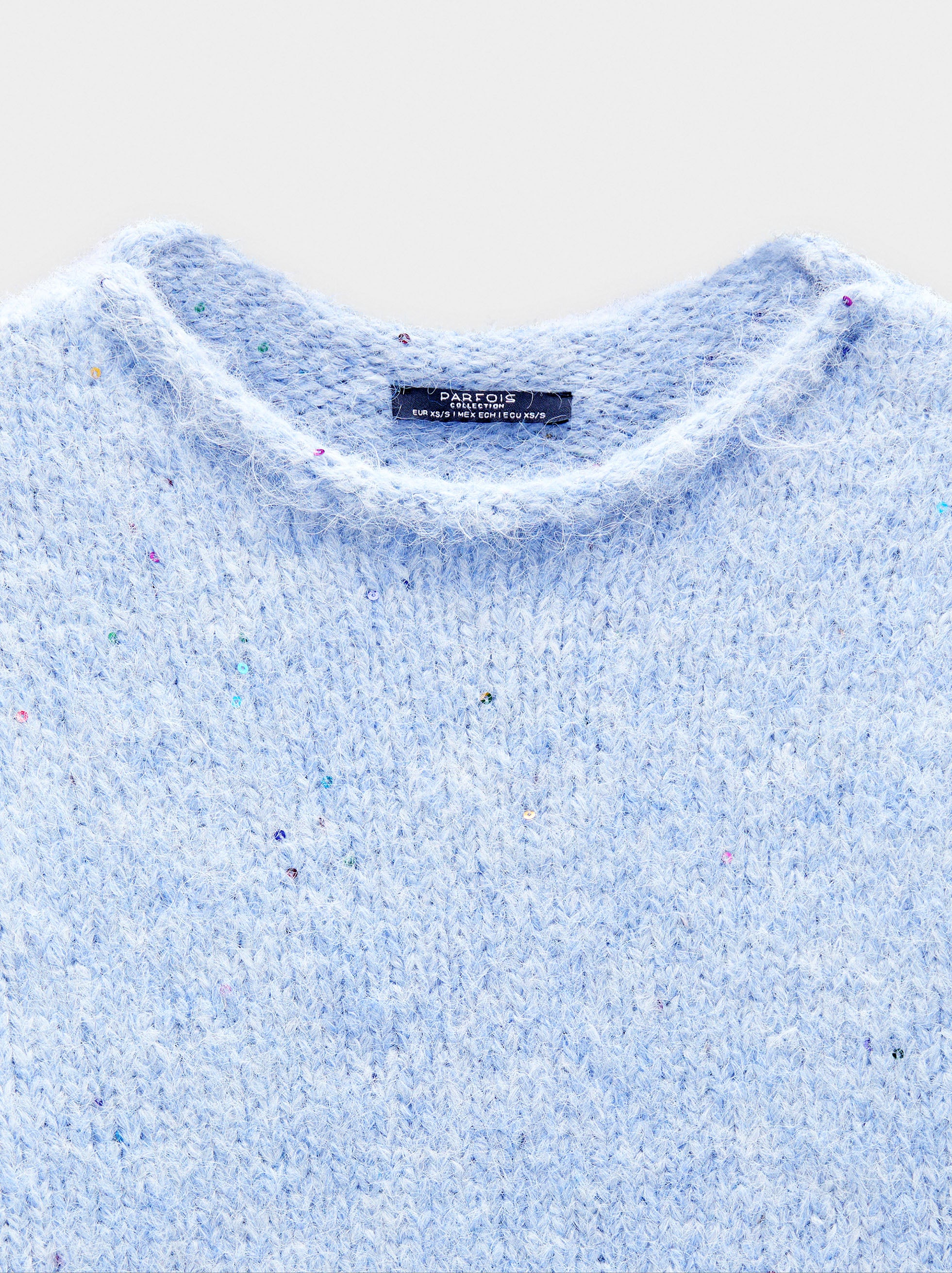 Jersey De Punto De Manga Corta Con Lentejuelas