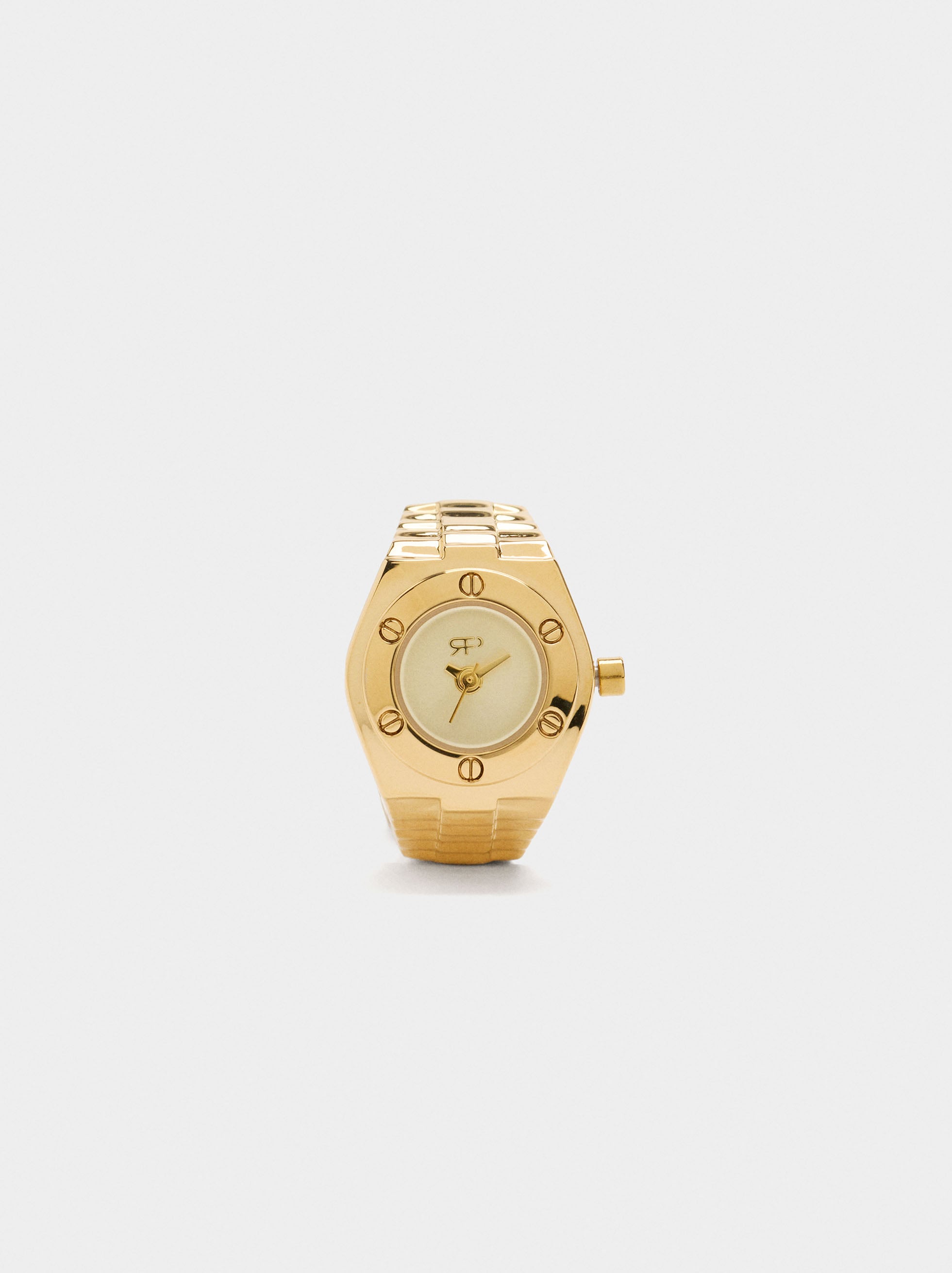 Anillo De Reloj Con Acero Dorado