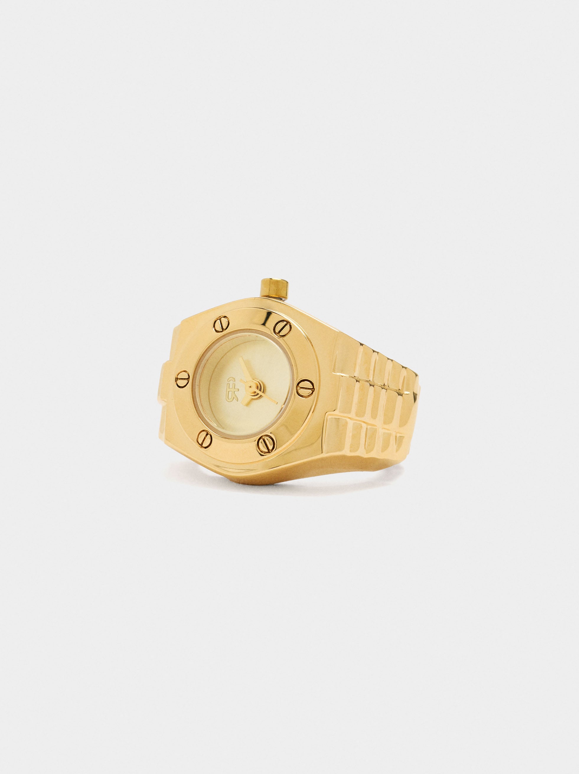 Anillo De Reloj Con Acero Dorado