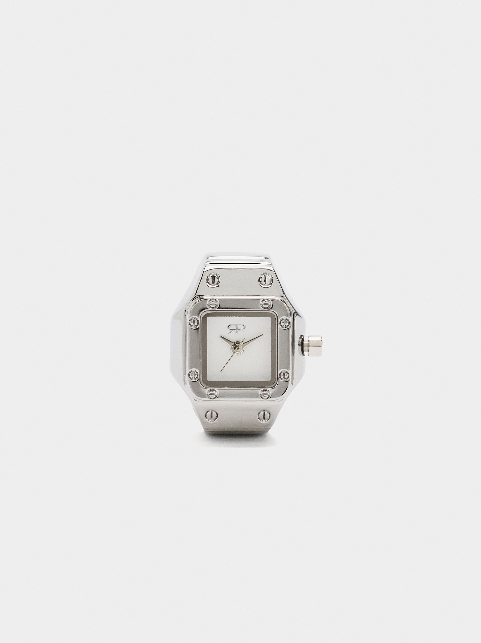 Anillo De Reloj Con Acero Plateado