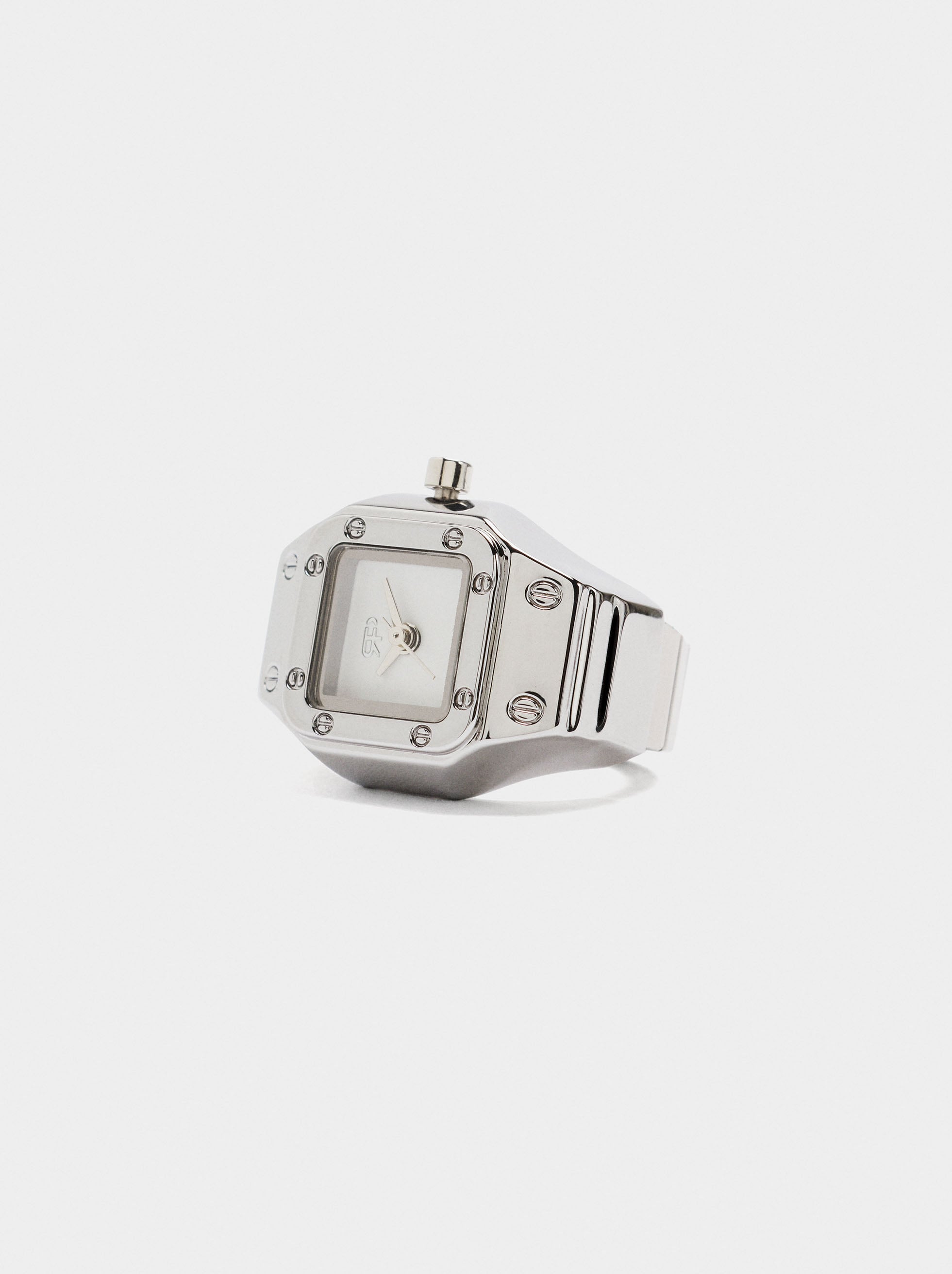 Anillo De Reloj Con Acero Plateado