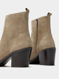Botines De Piel Tacón Ancho