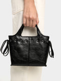 Bolso Tote Con Cordones Efecto Craquelado