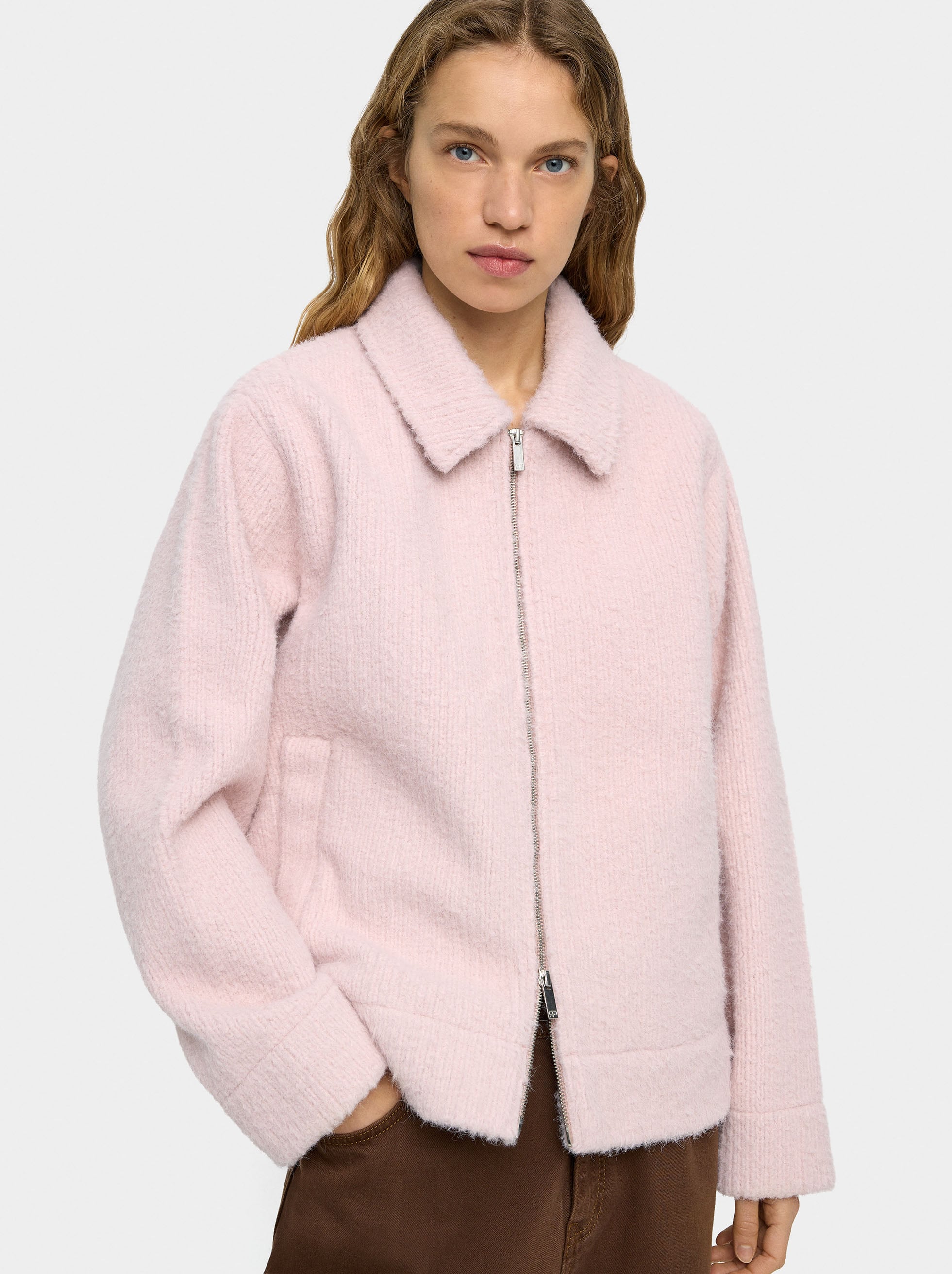 Chaqueta Con Textura A Rayas