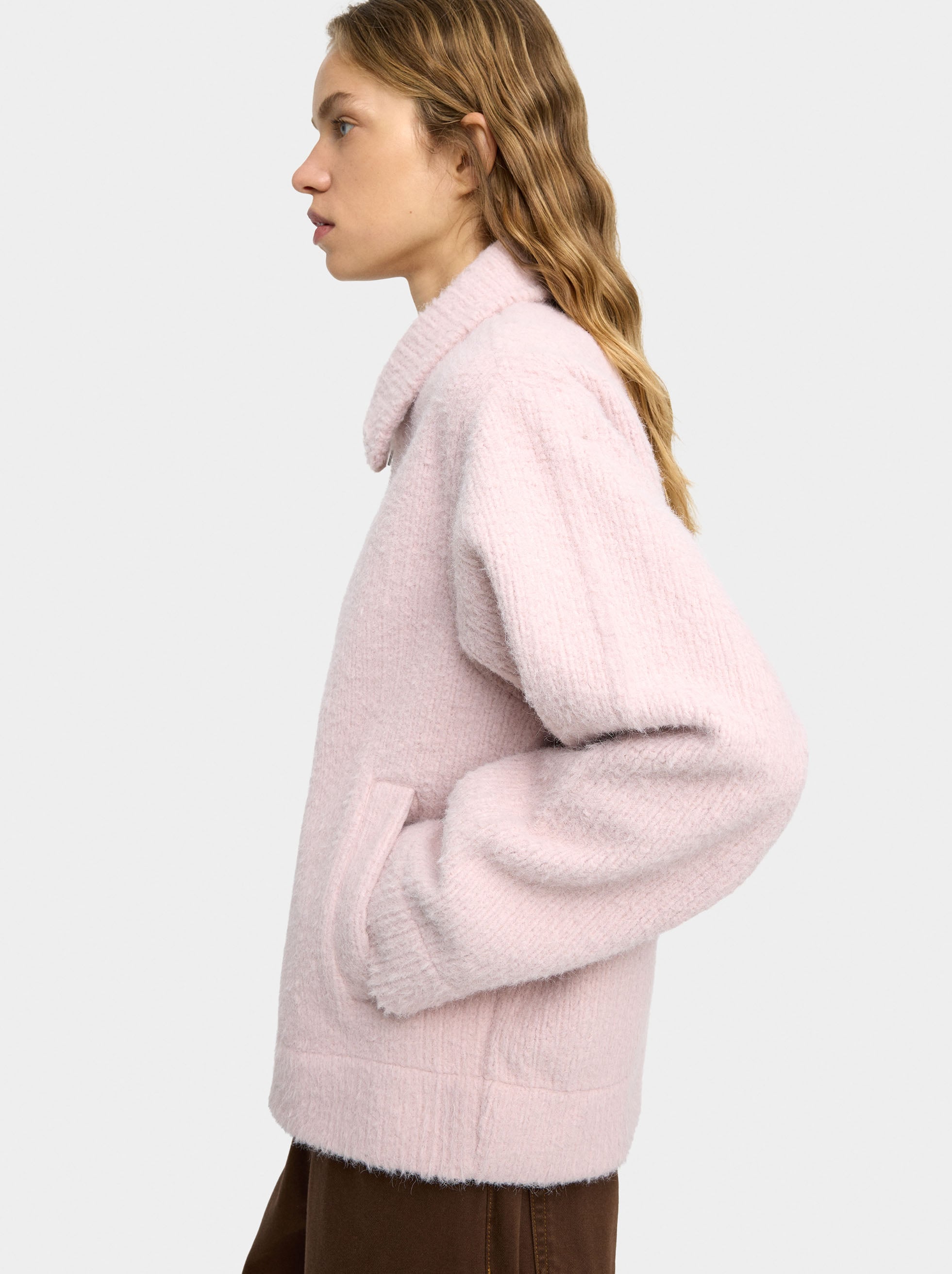 Chaqueta Con Textura A Rayas