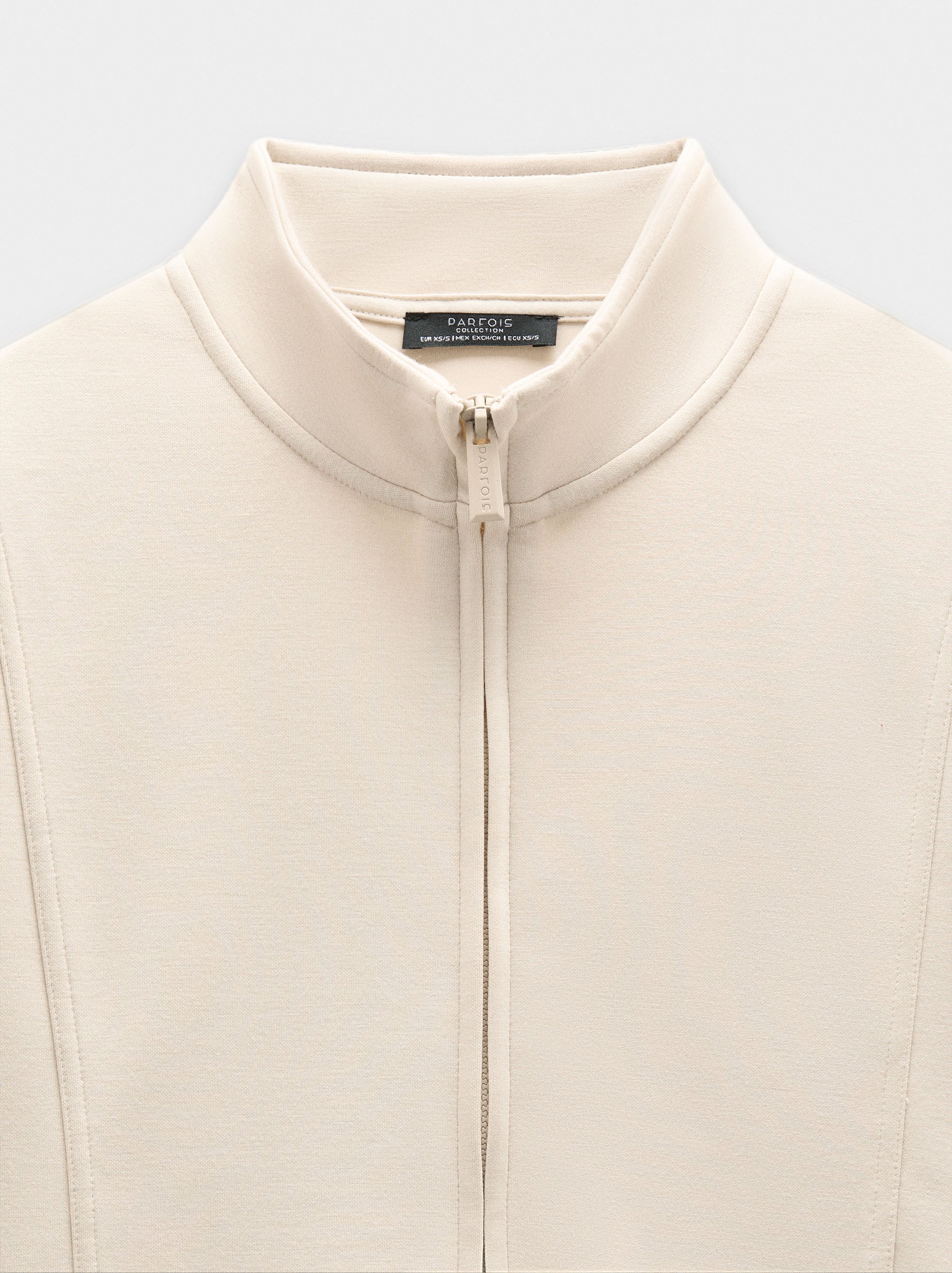 Sudadera Con Cremallera Y Cuello Alto