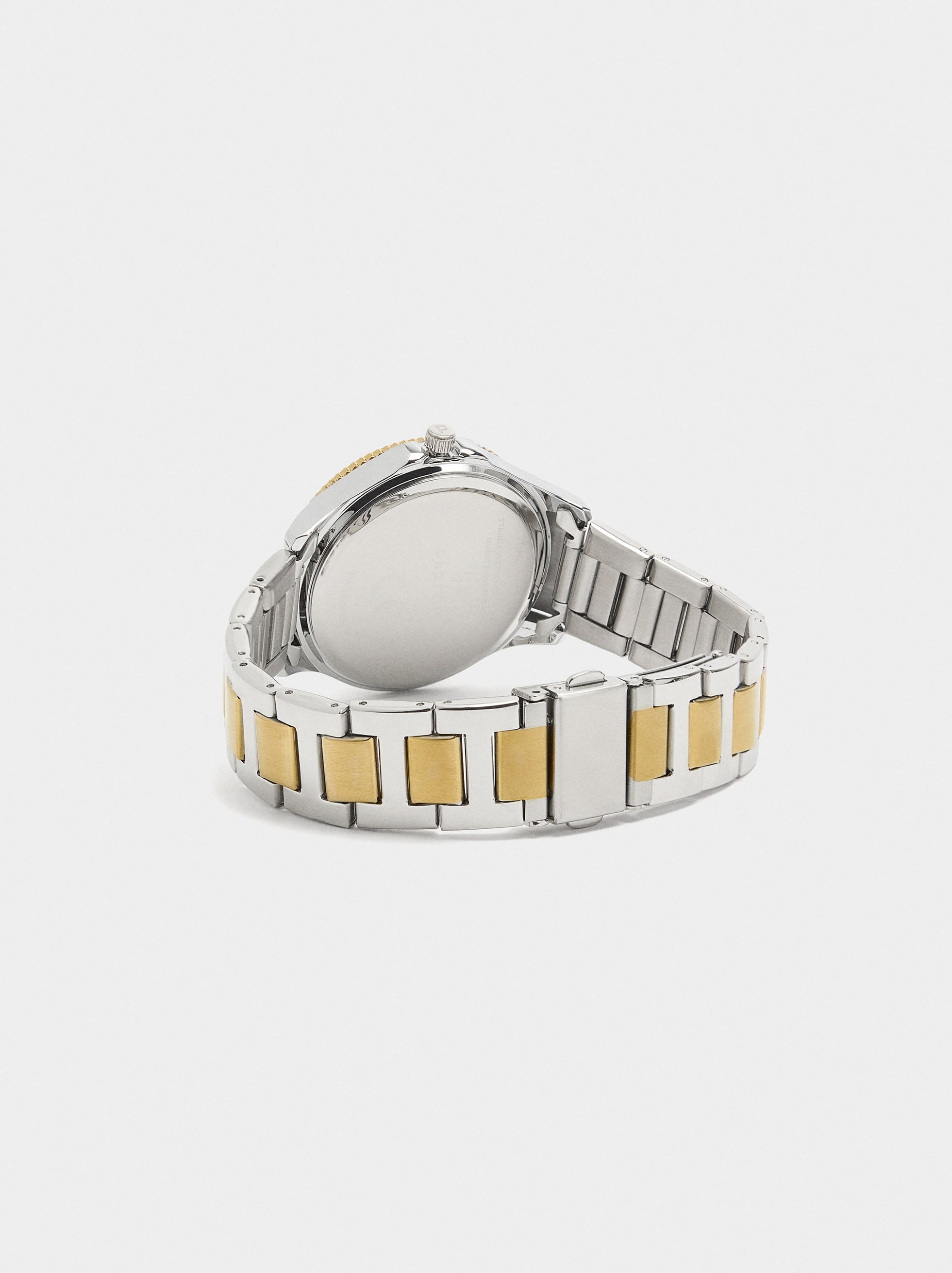 Reloj Bicolor Con Pulsera De Acero Inoxidable
